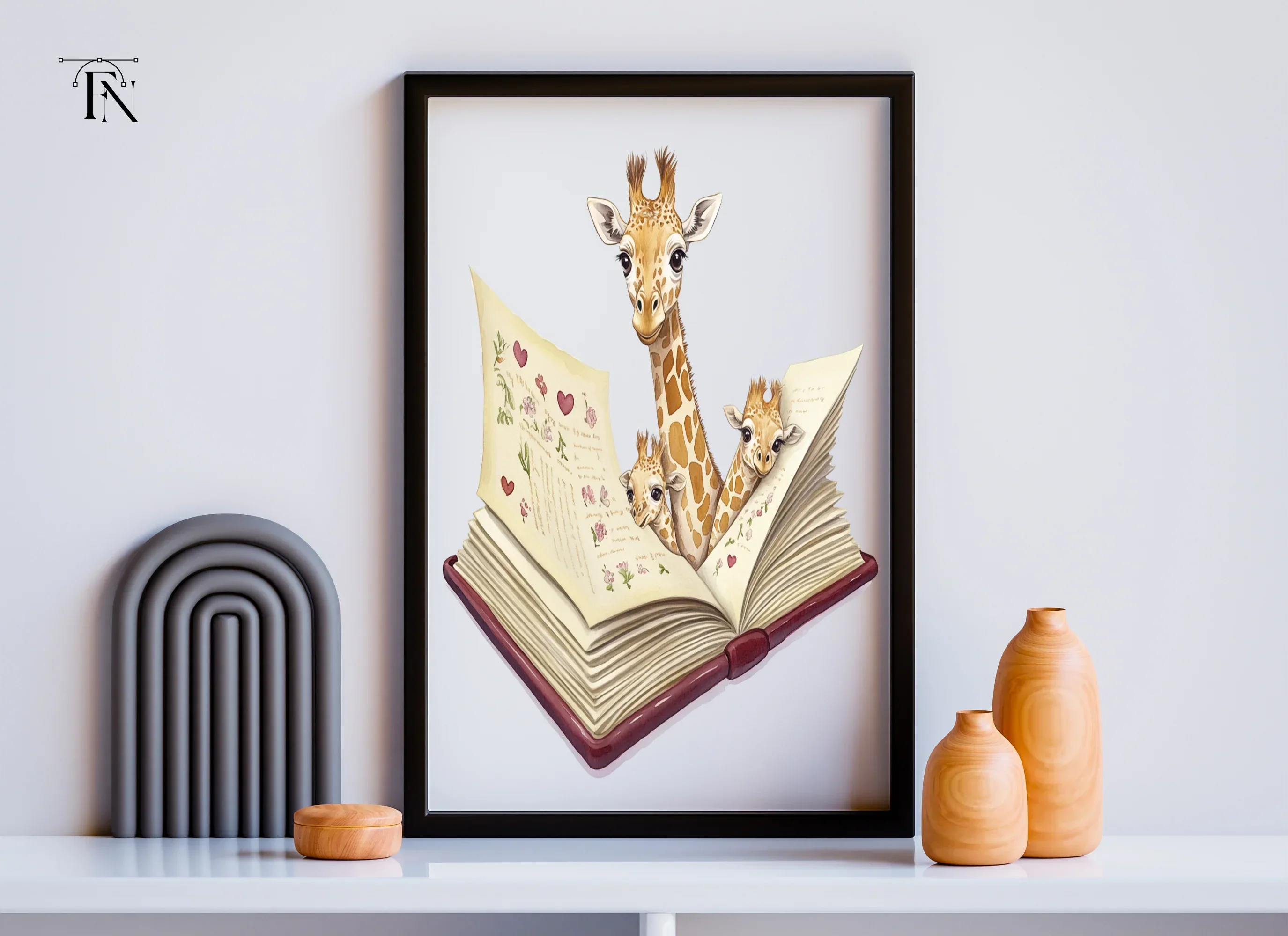 Giraffe Family Pop Up Book Clipart Bundle - Image 3