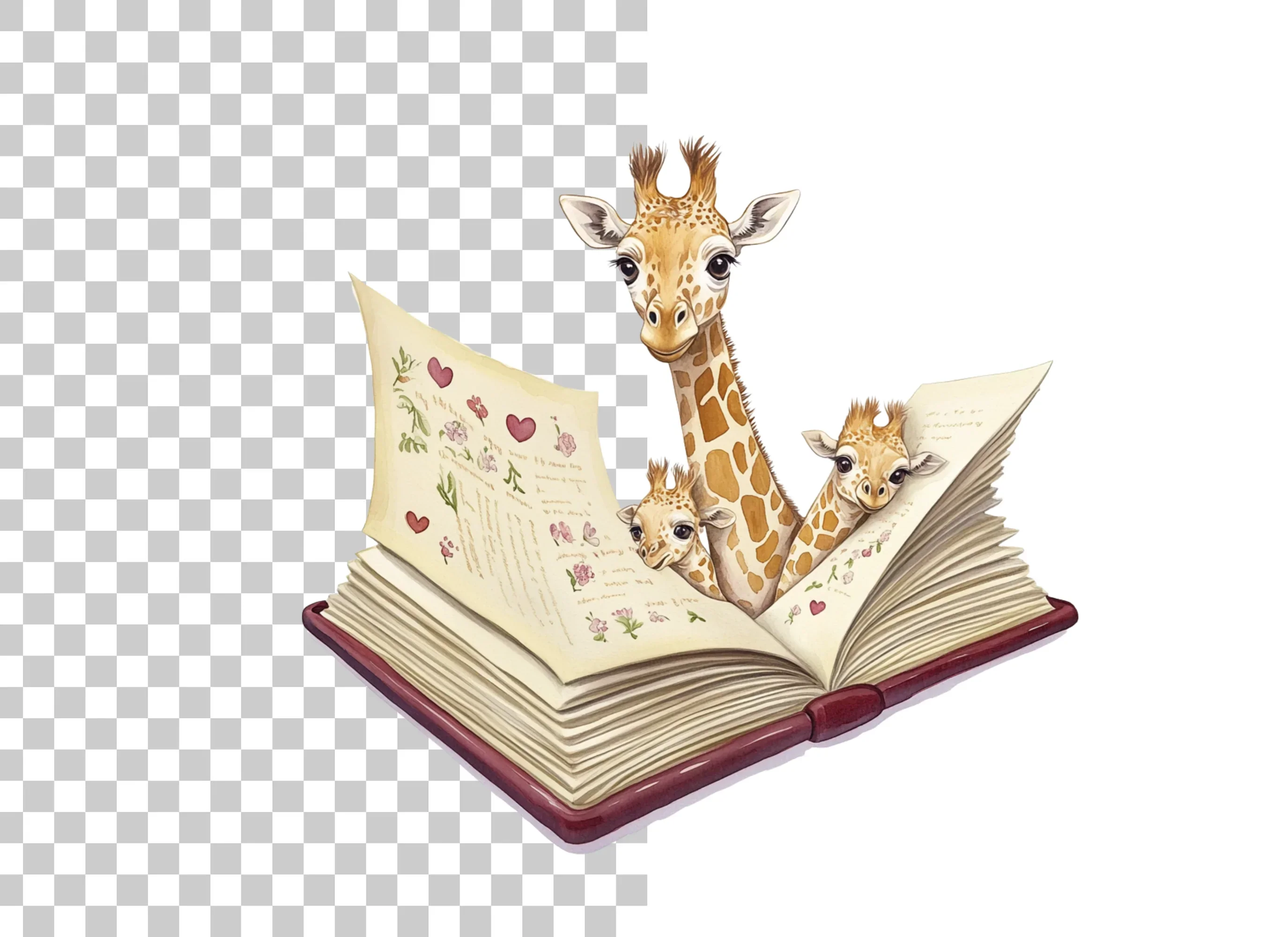 Giraffe Family Pop Up Book Clipart Bundle - Image 6