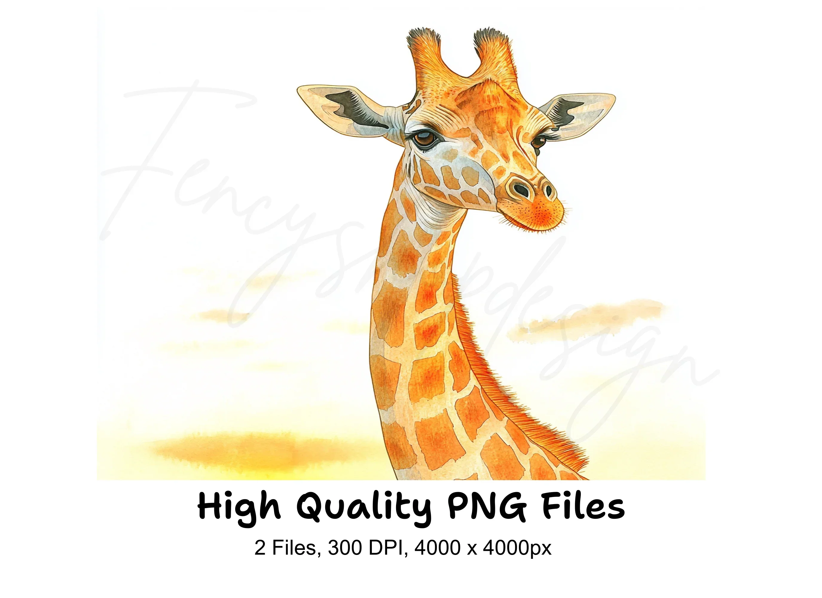 Giraffe Head Clipart Bundle