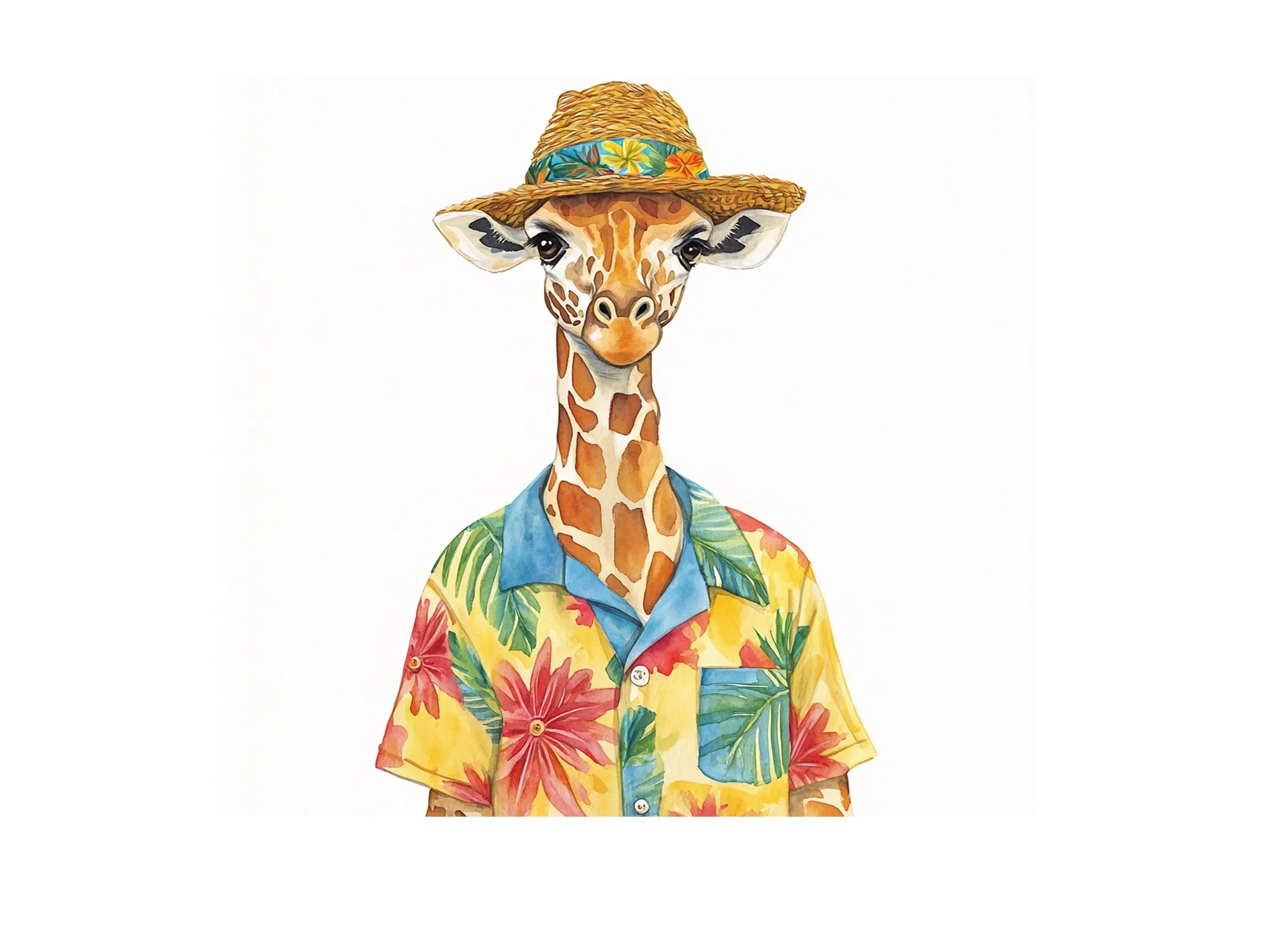 Giraffes in Hawaiian Shirts Clipart Bundle - Image 3