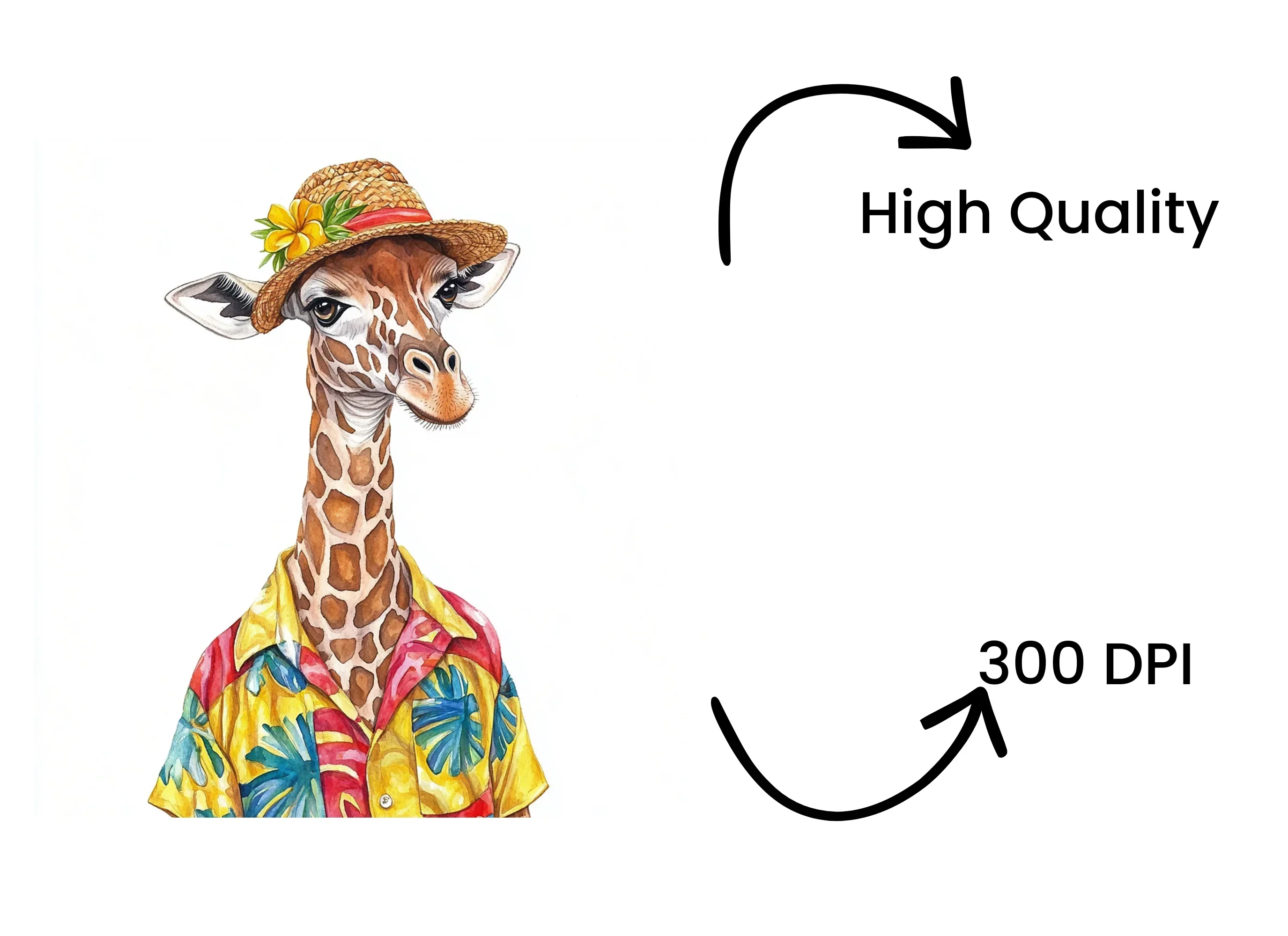 Giraffes in Hawaiian Shirts Clipart Bundle - Image 4