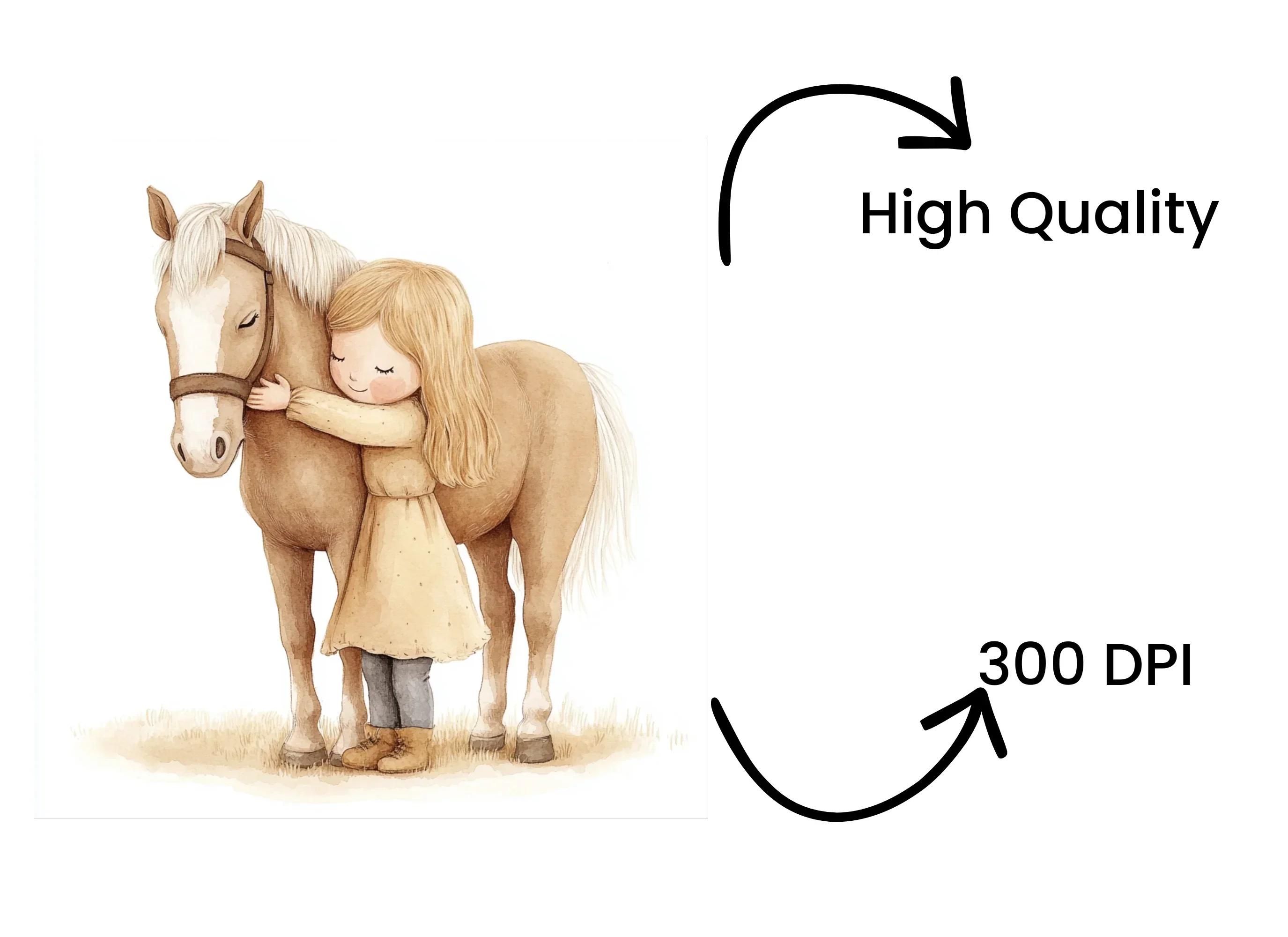 Girl and Horse Clipart Bundle - Image 4