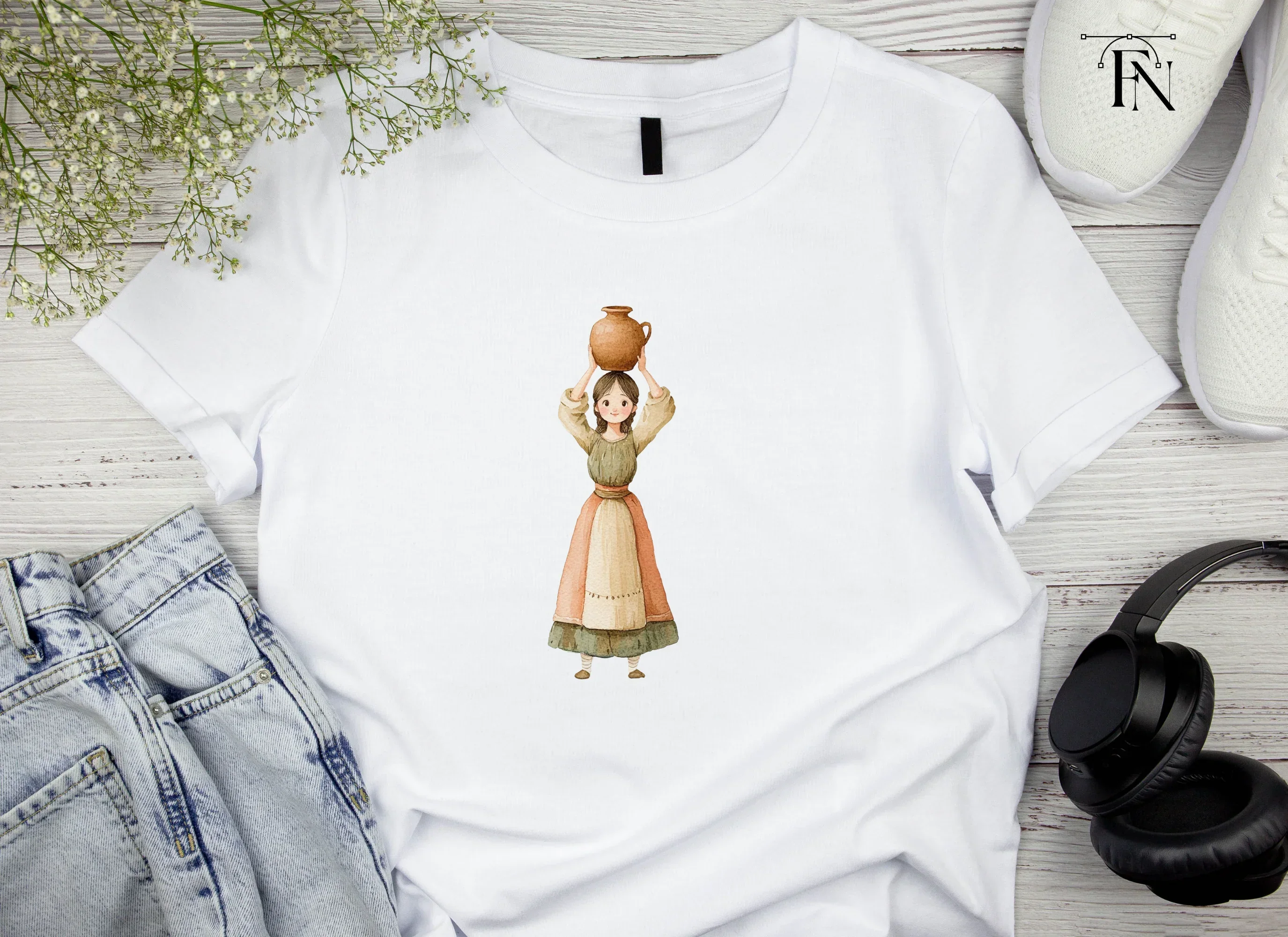 Girl Carrying Pot Clipart Bundle - Image 4