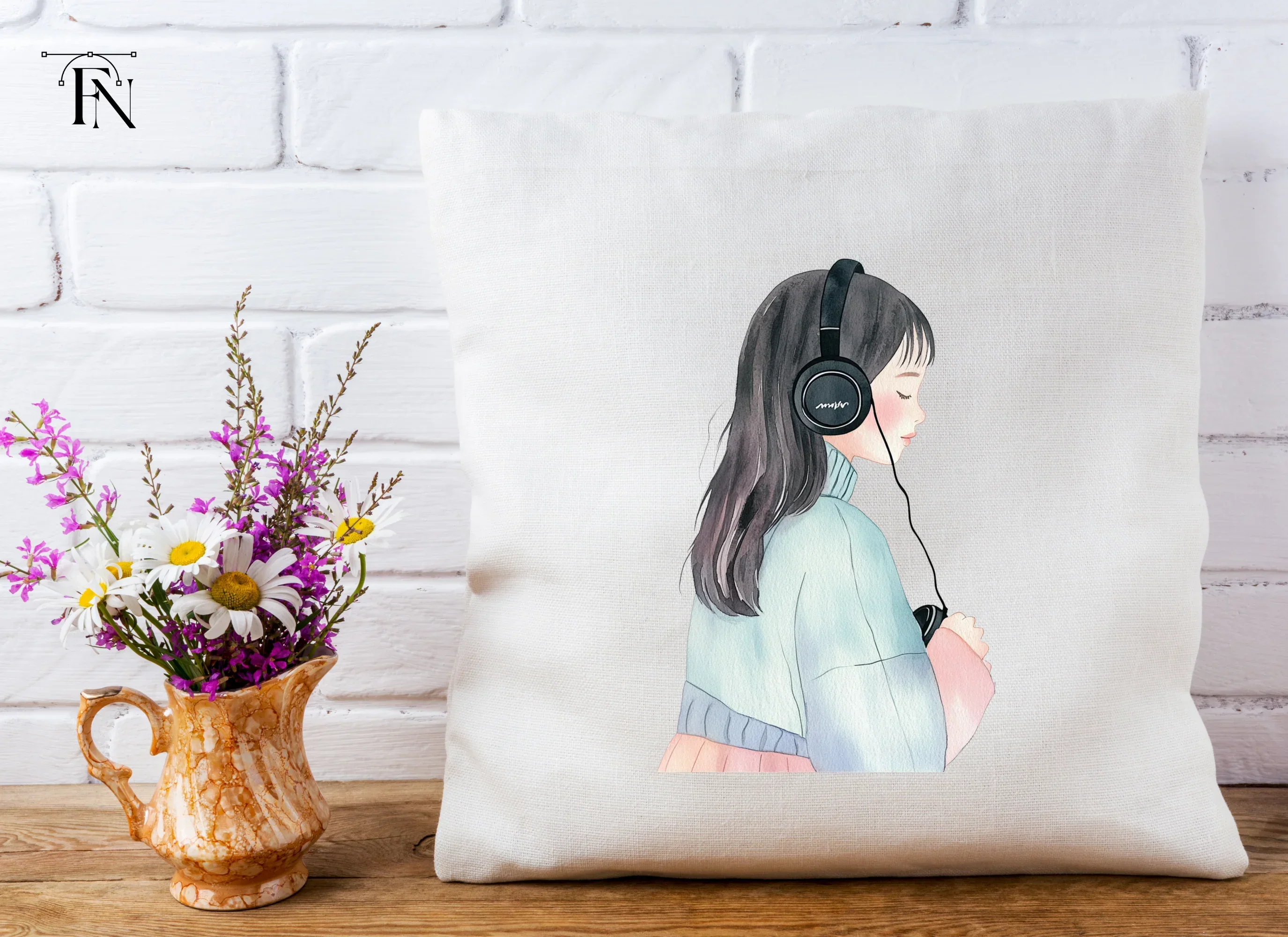 Girl Listening to Music Clipart Bundle - Image 5