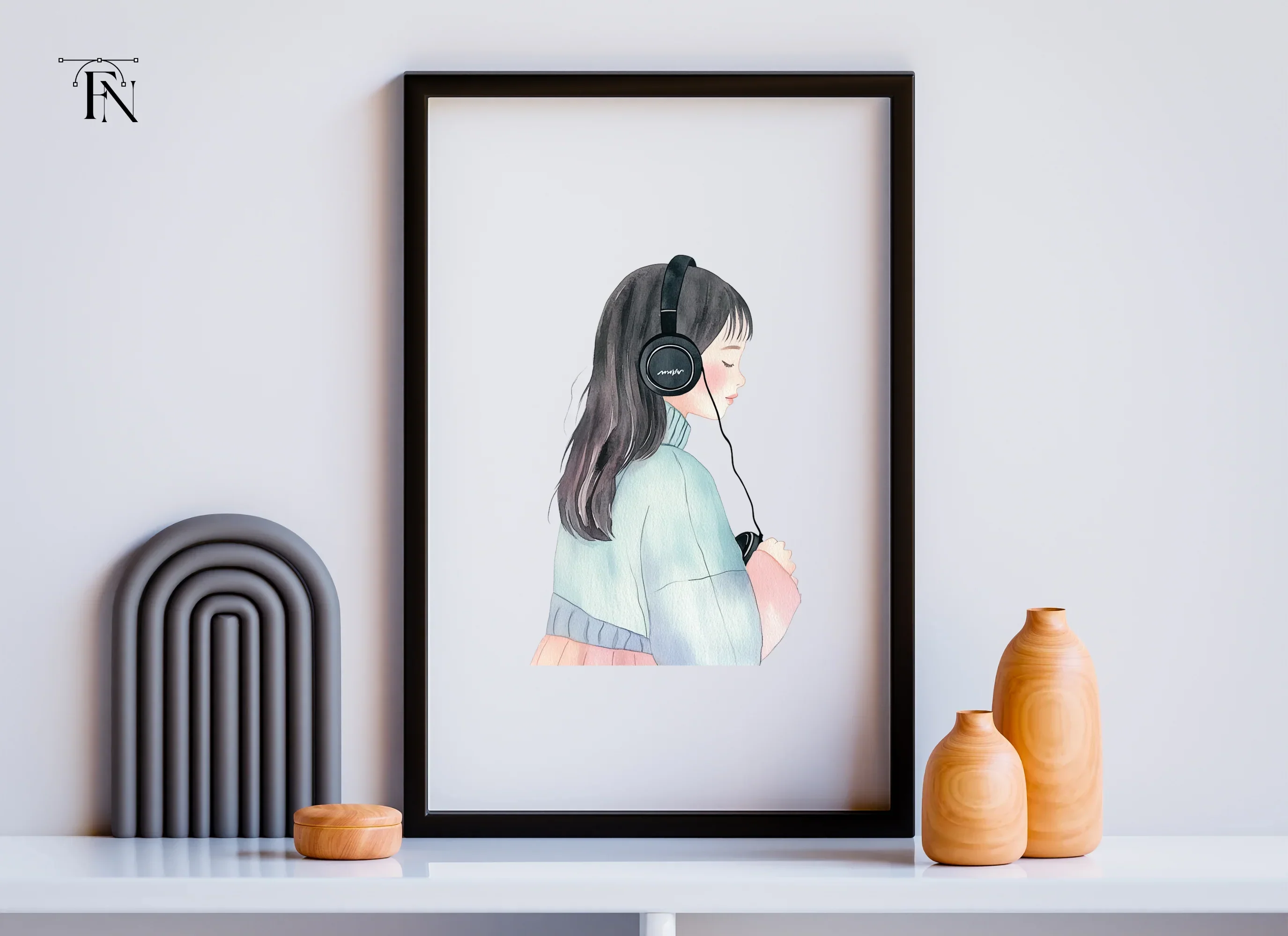 Girl Listening to Music Clipart Bundle - Image 6