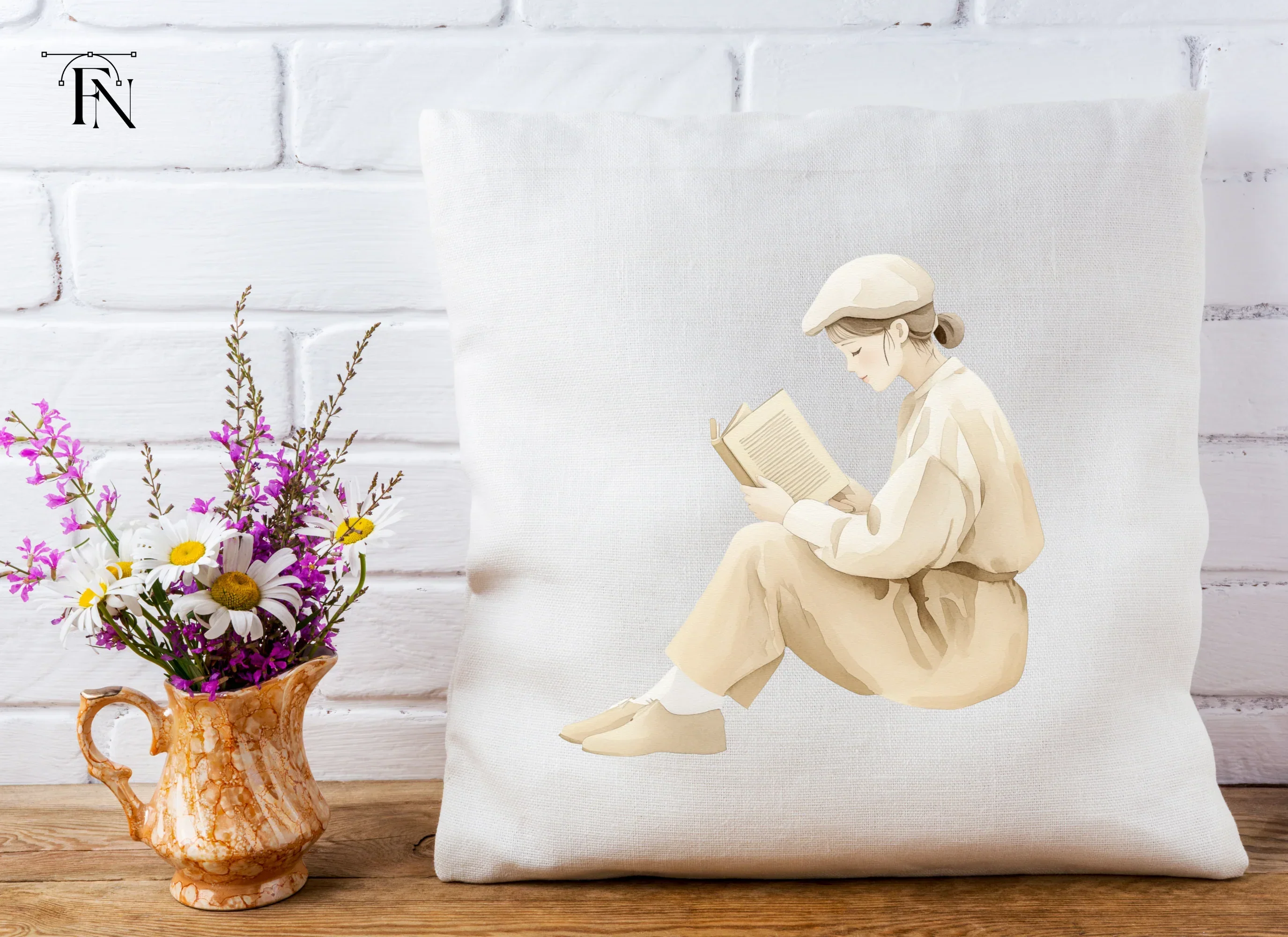 Girl Reading Book Illustration Clipart Bundle - Image 5