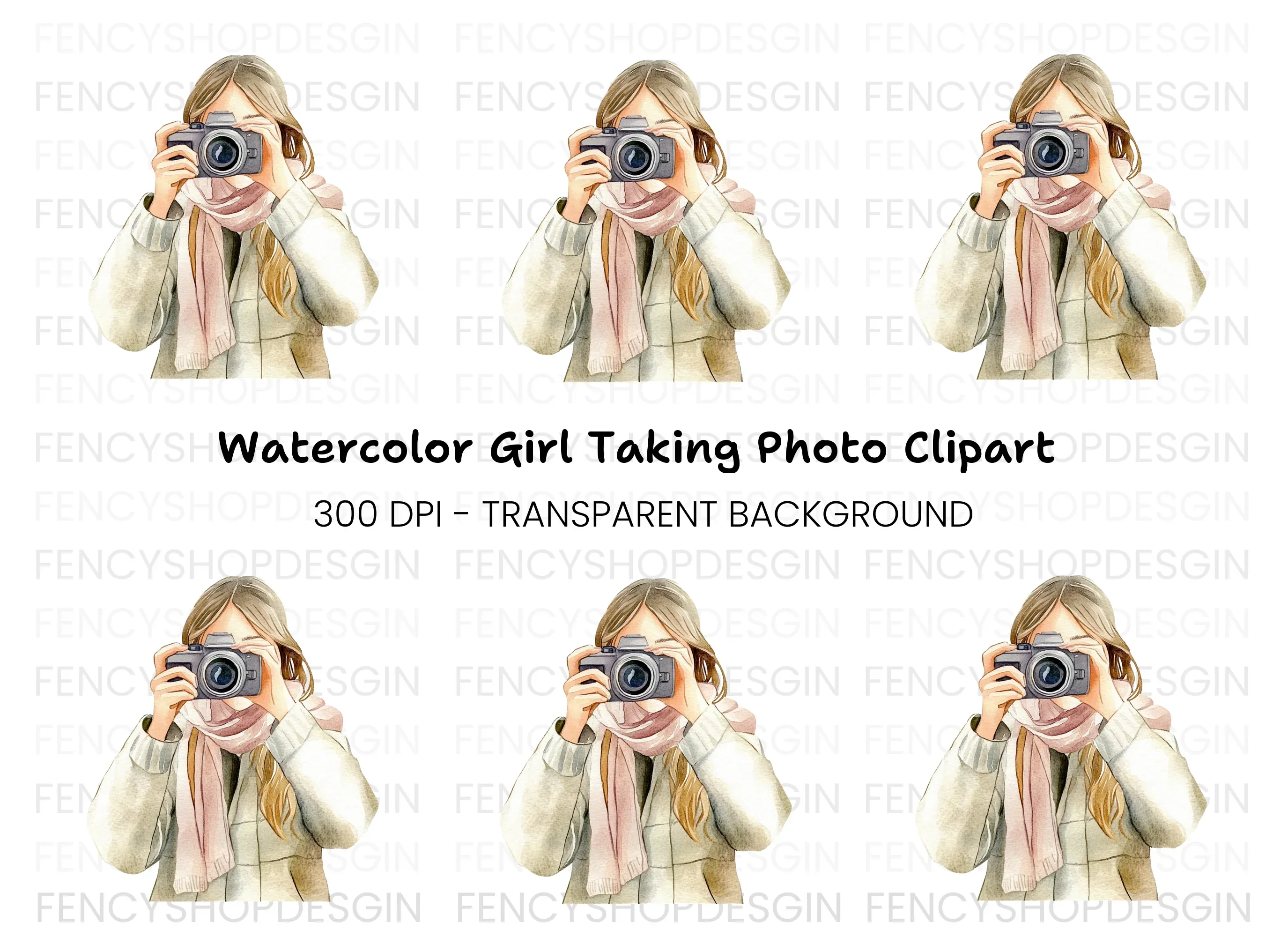 Girl With Camera Clipart Bundle