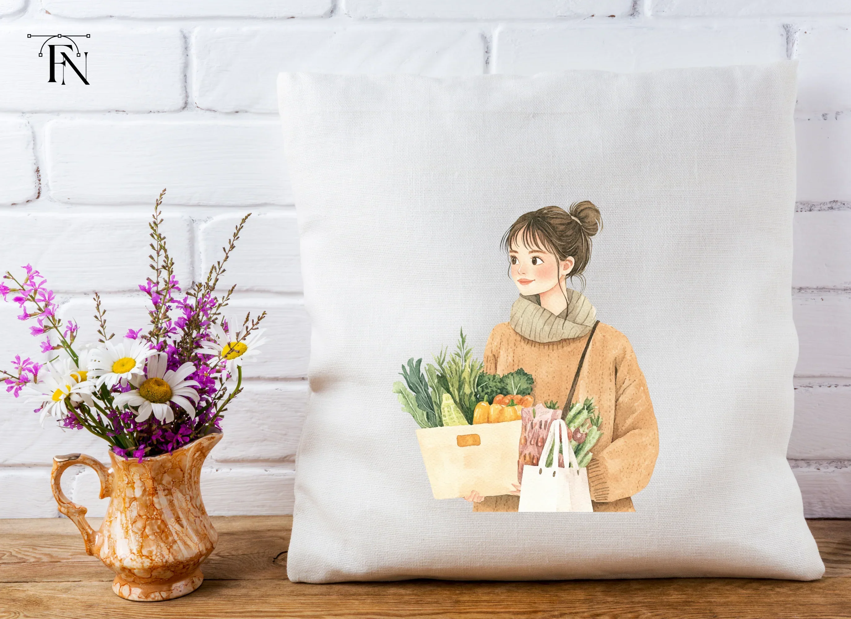 Girl With Groceries Clipart Bundle - Image 5