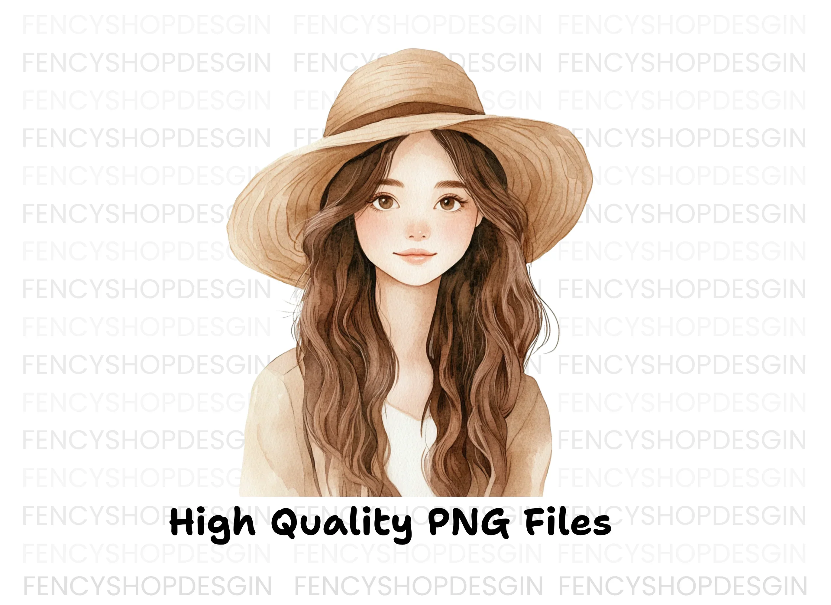 Girl With Sun Hat Clipart Bundle - Image 2