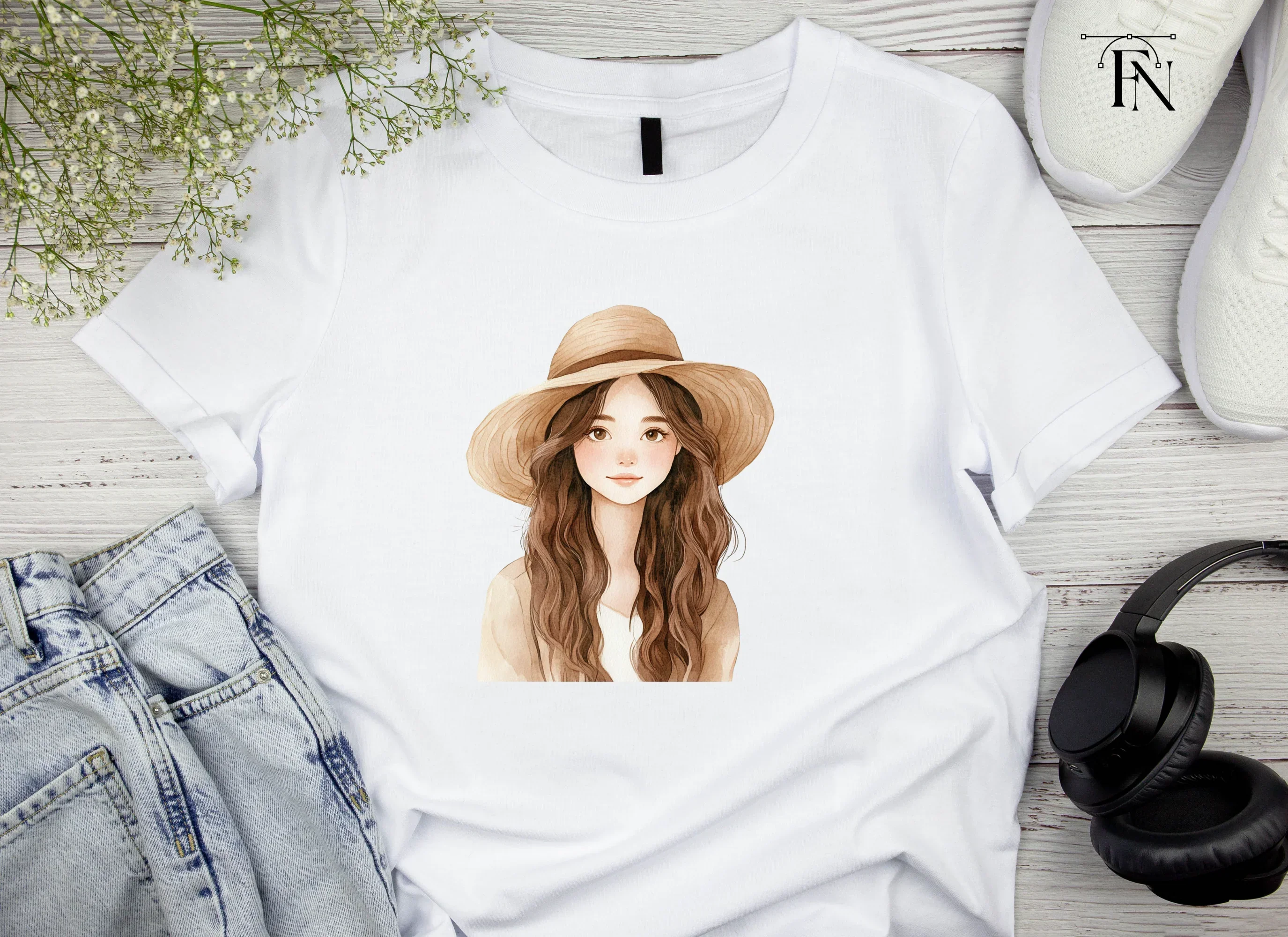 Girl With Sun Hat Clipart Bundle - Image 6