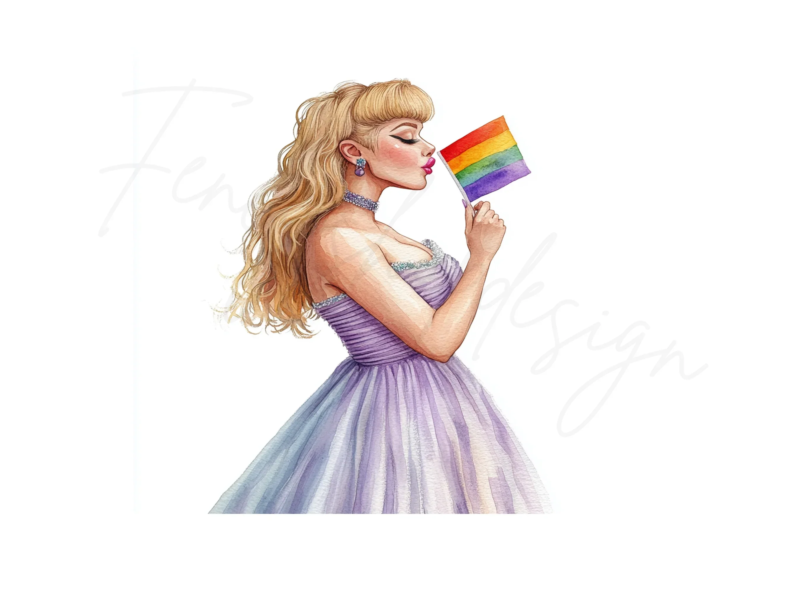 Girls with Pride Flag Clipart Bundle - Image 2