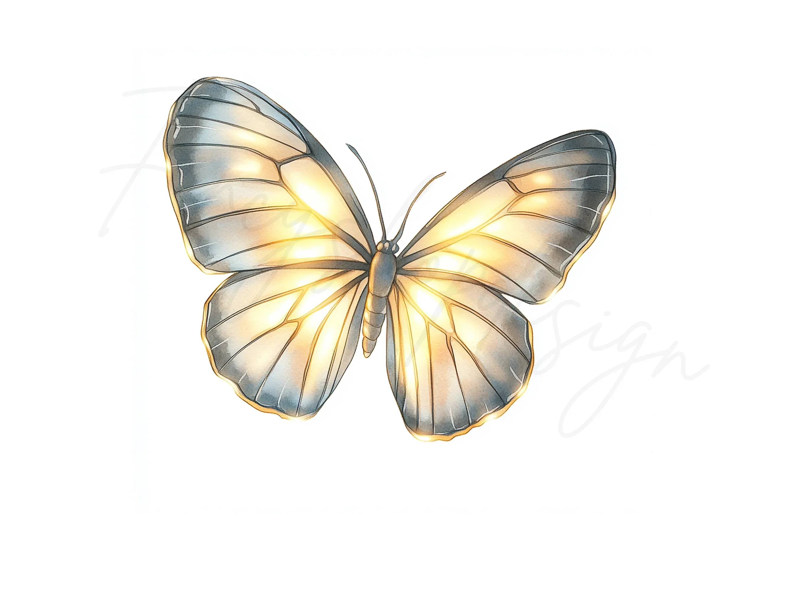 Glowing Fantasy Butterfly Clipart Bundle - Image 3