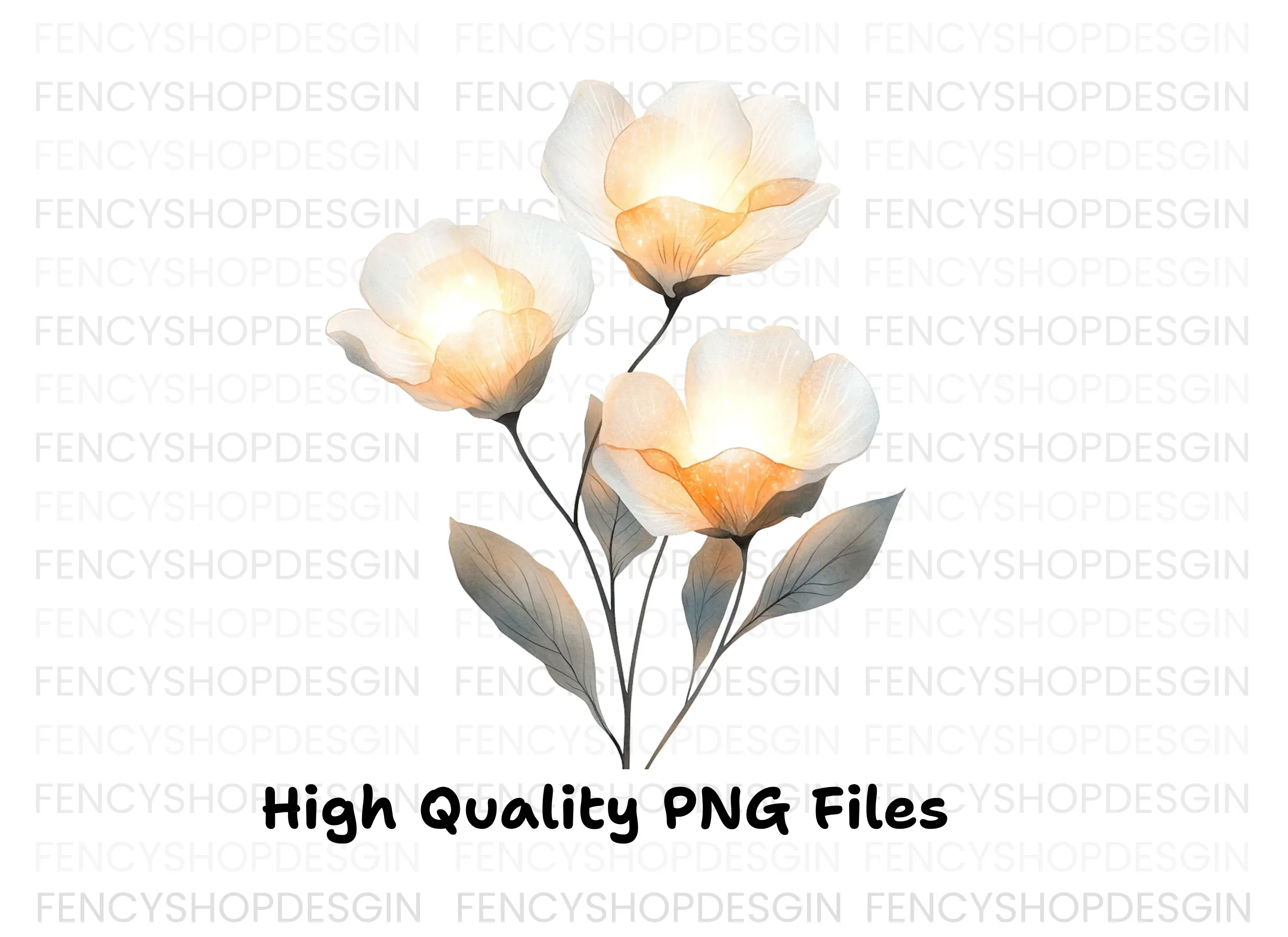 Glowing Flower Clipart Bundle - Image 2