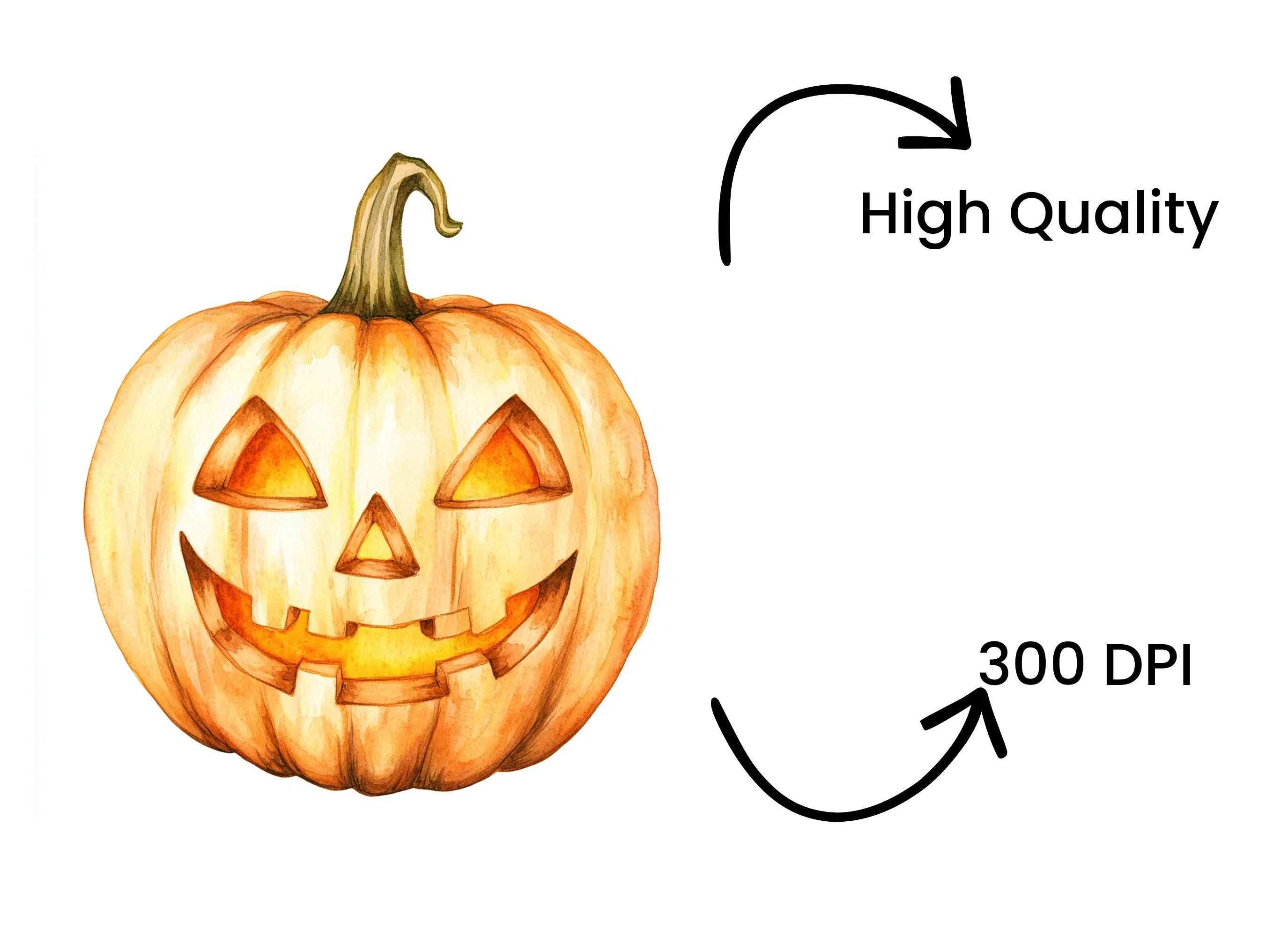 Glowing Halloween Pumpkin Clipart Bundle - Image 4