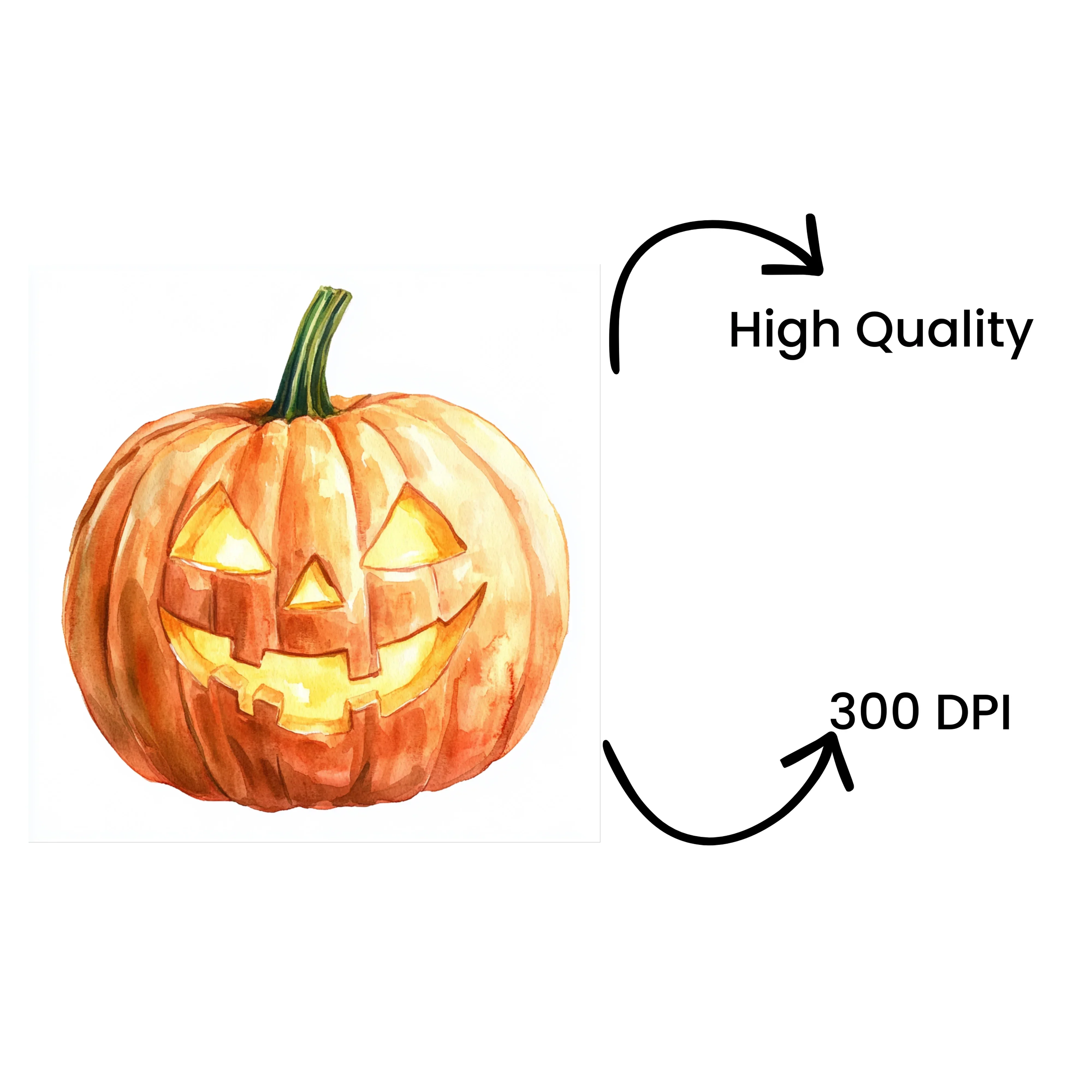 Glowing Halloween Pumpkin Clipart Bundle - Image 4