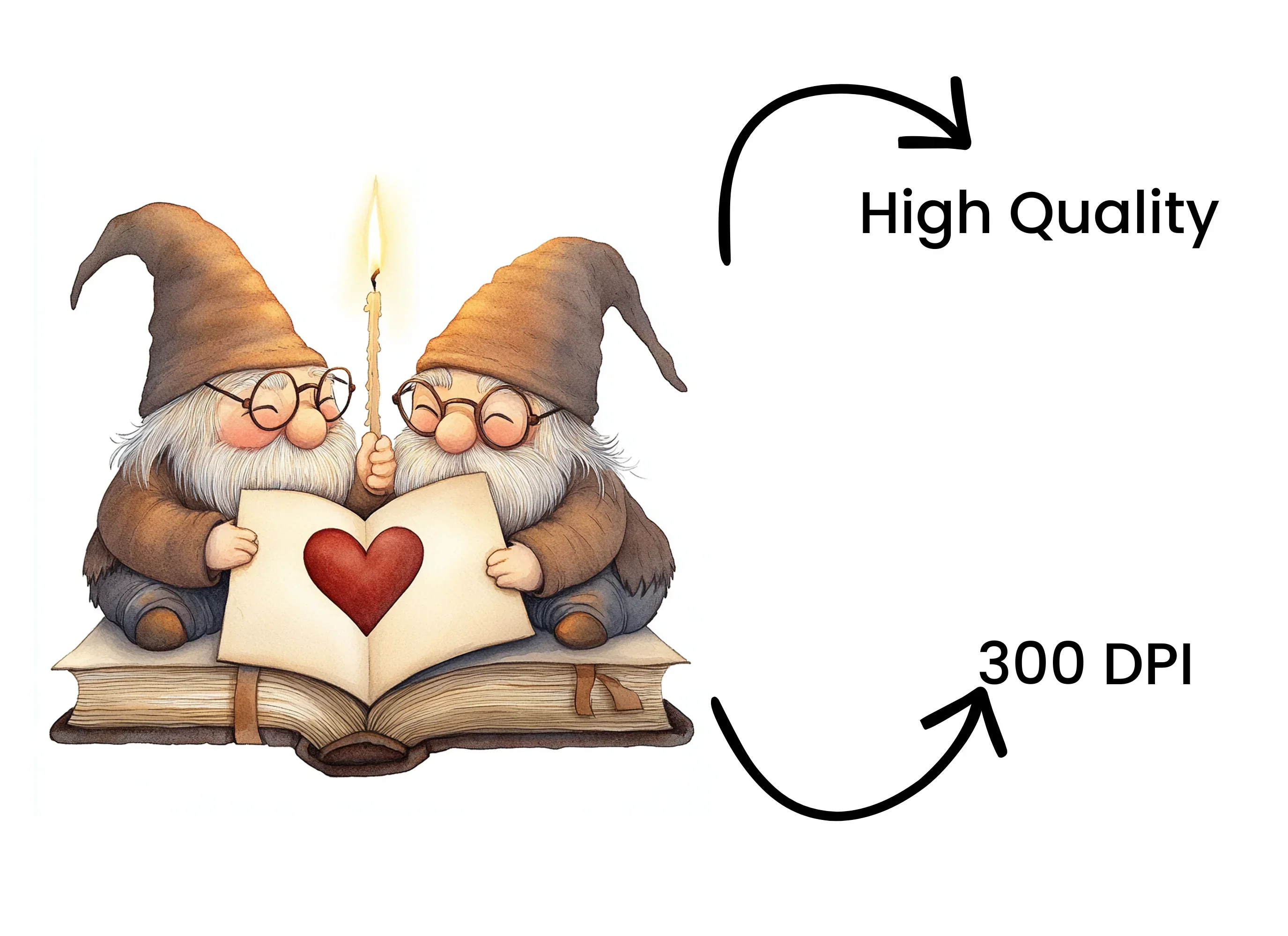 Gnome Couple Love Story Clipart Bundle - Image 4