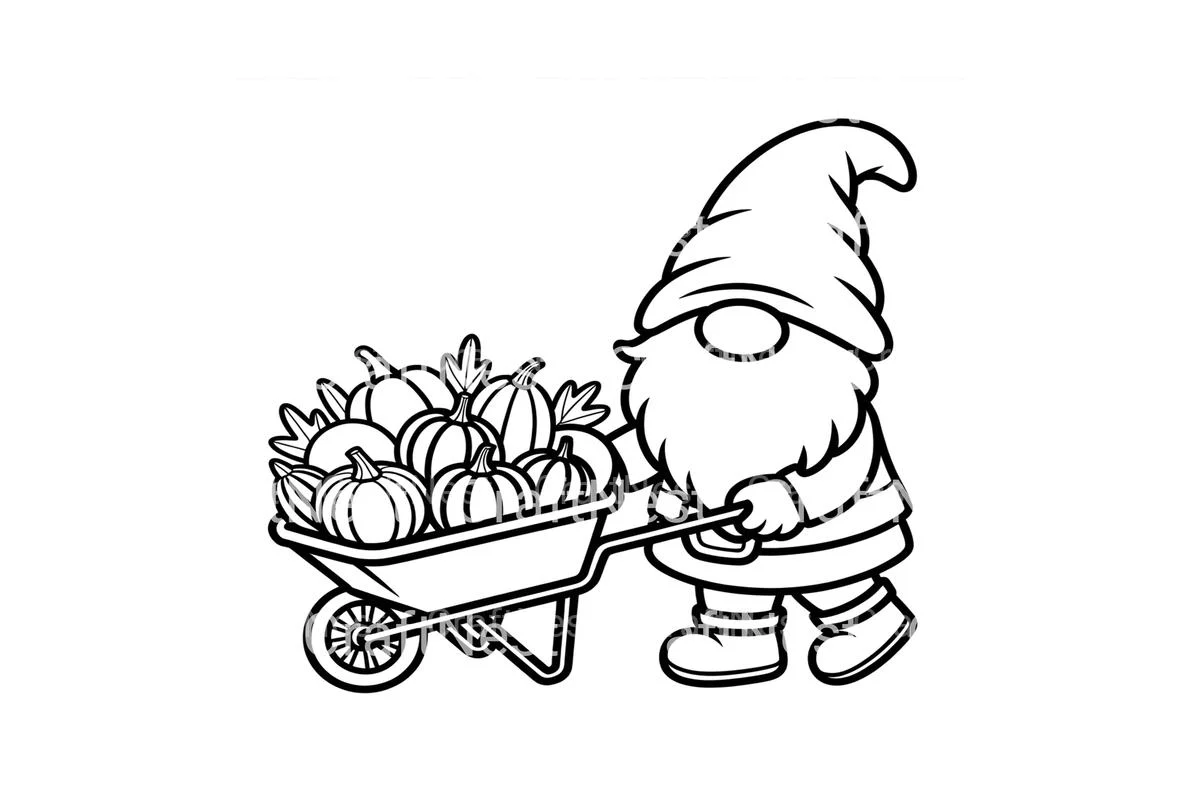 Gnome Pumpkin Harvest Coloring Books - Image 4