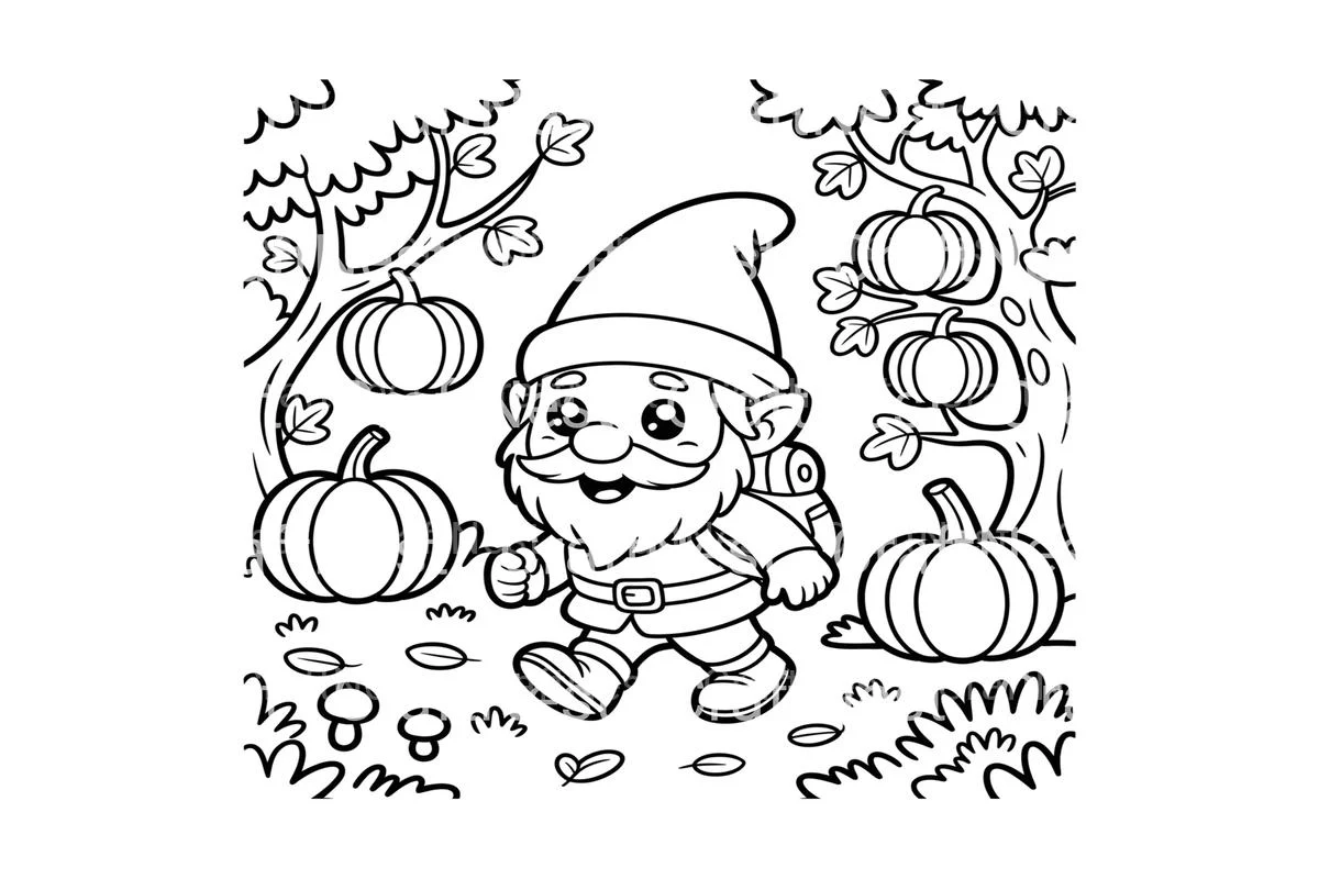 Gnome Pumpkin Patch Coloring Books - Image 3