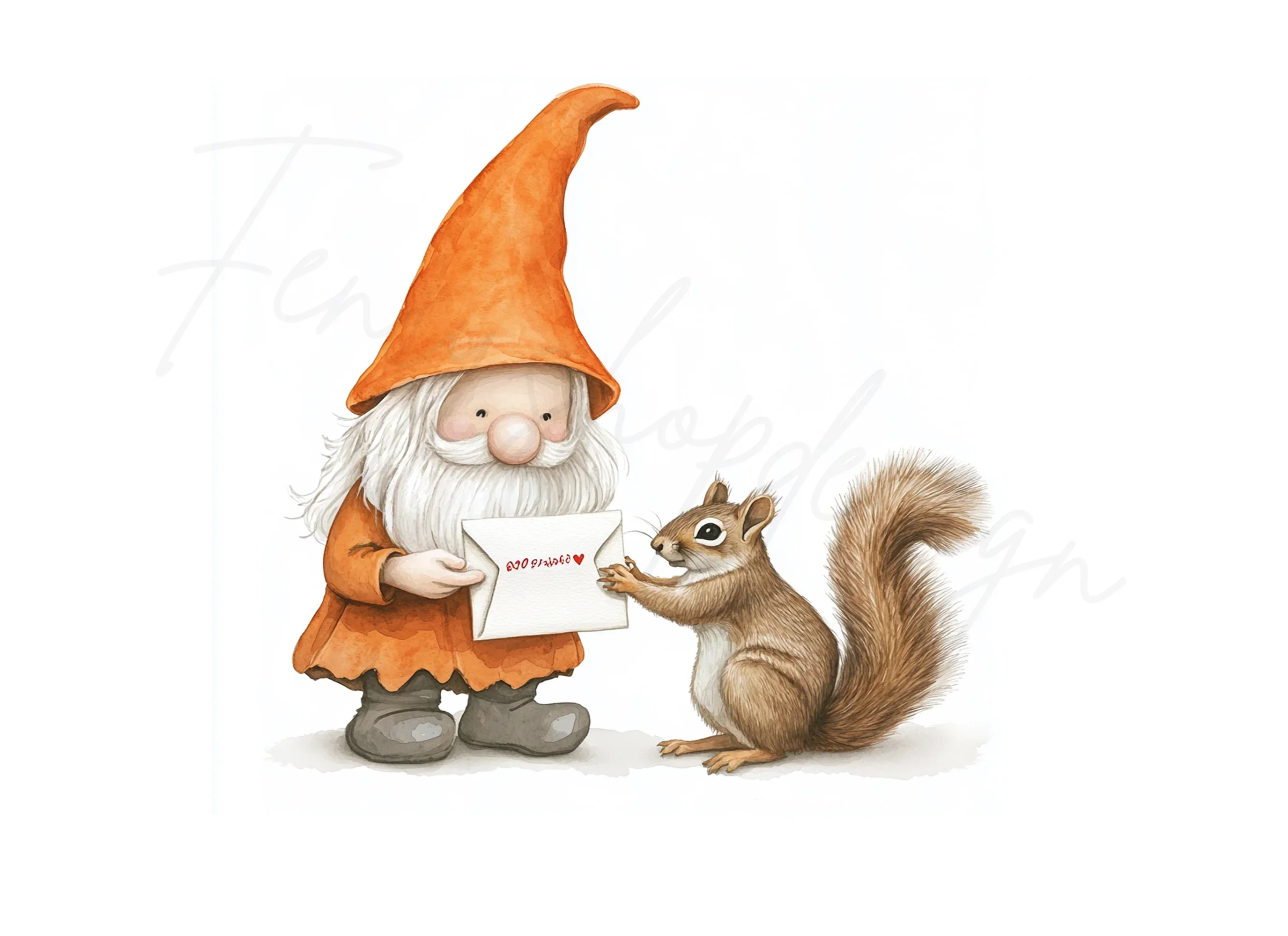 Gnomes and Squirrels with Letters Clipart Bundle - Image 2
