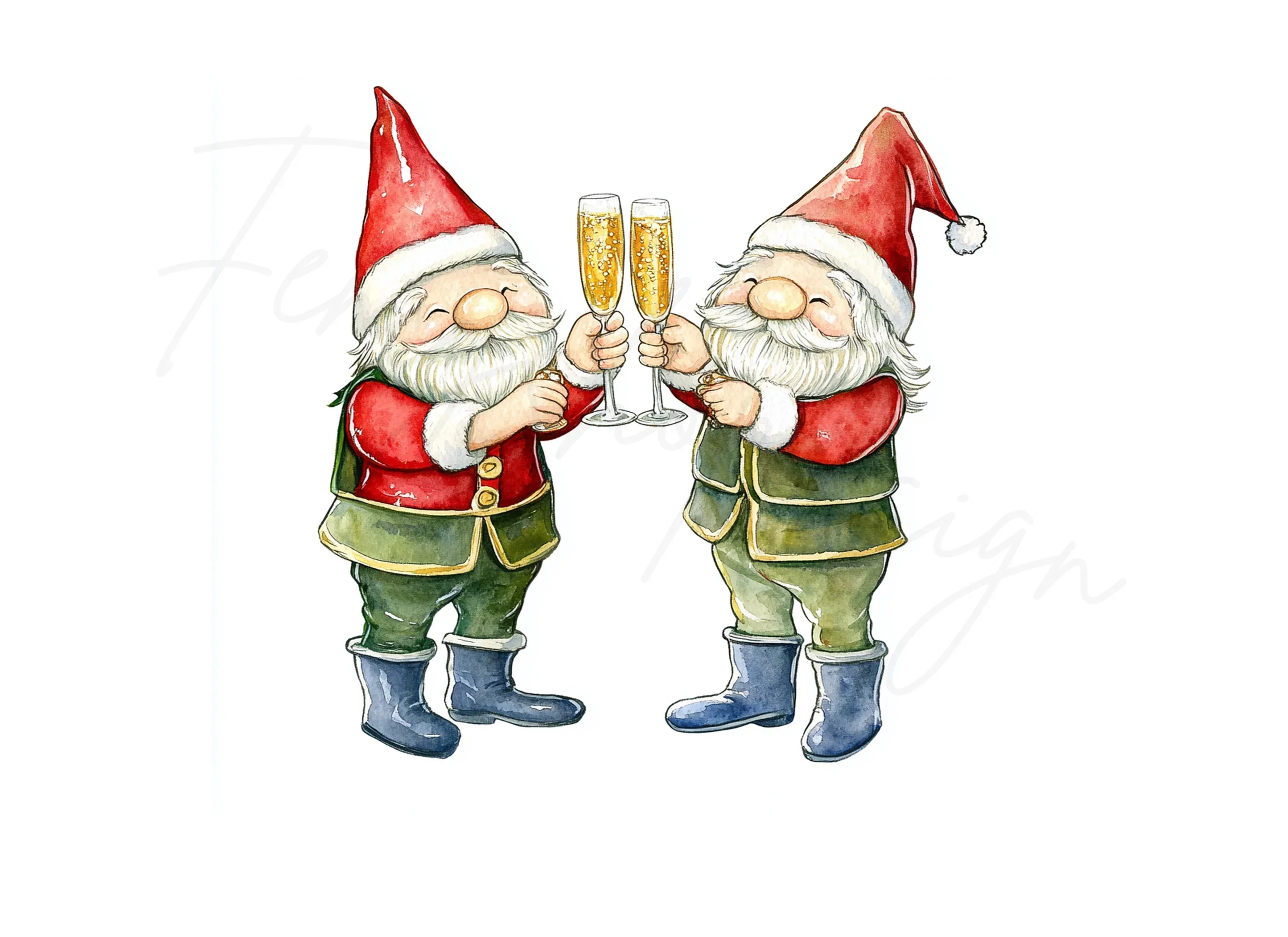 Gnomes Toasting Clipart Bundle - Image 3
