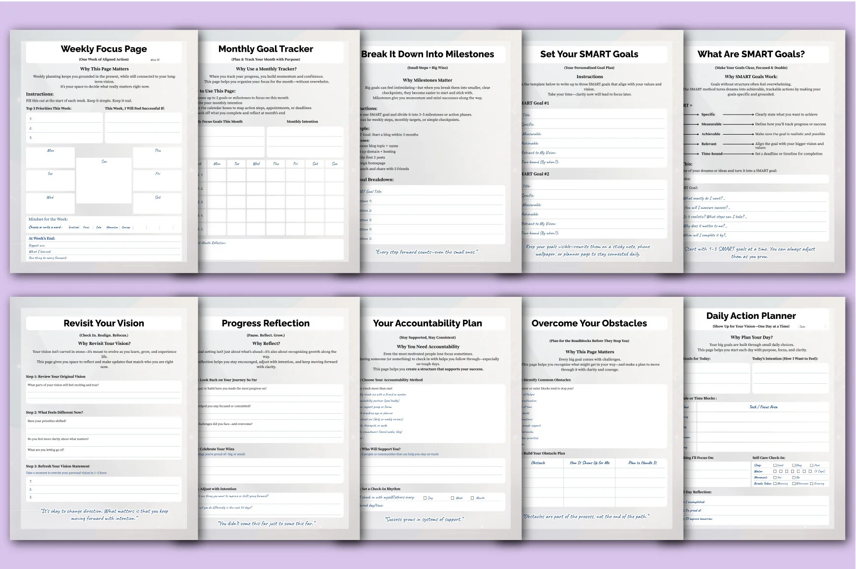 Goal Setting Vision Mapping Guide Planner - Image 3