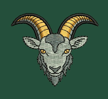 Goat Head Embroidery Design