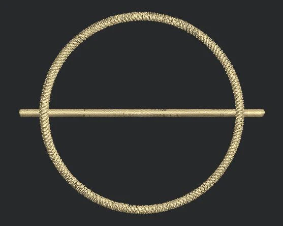 Gold Circle and Horizontal Bar Icon Embroidery Design