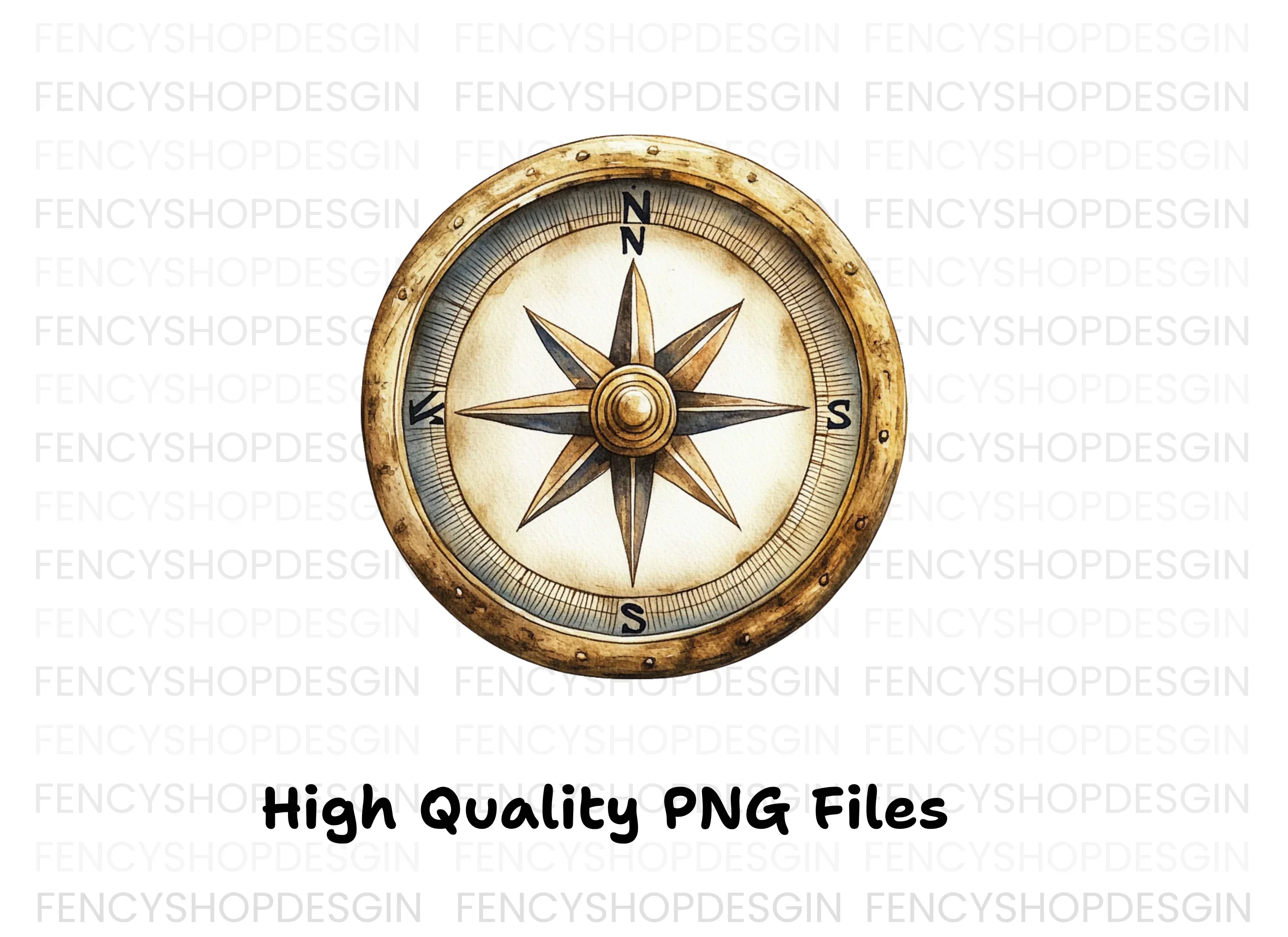 Gold Compass Clipart Bundle - Image 3