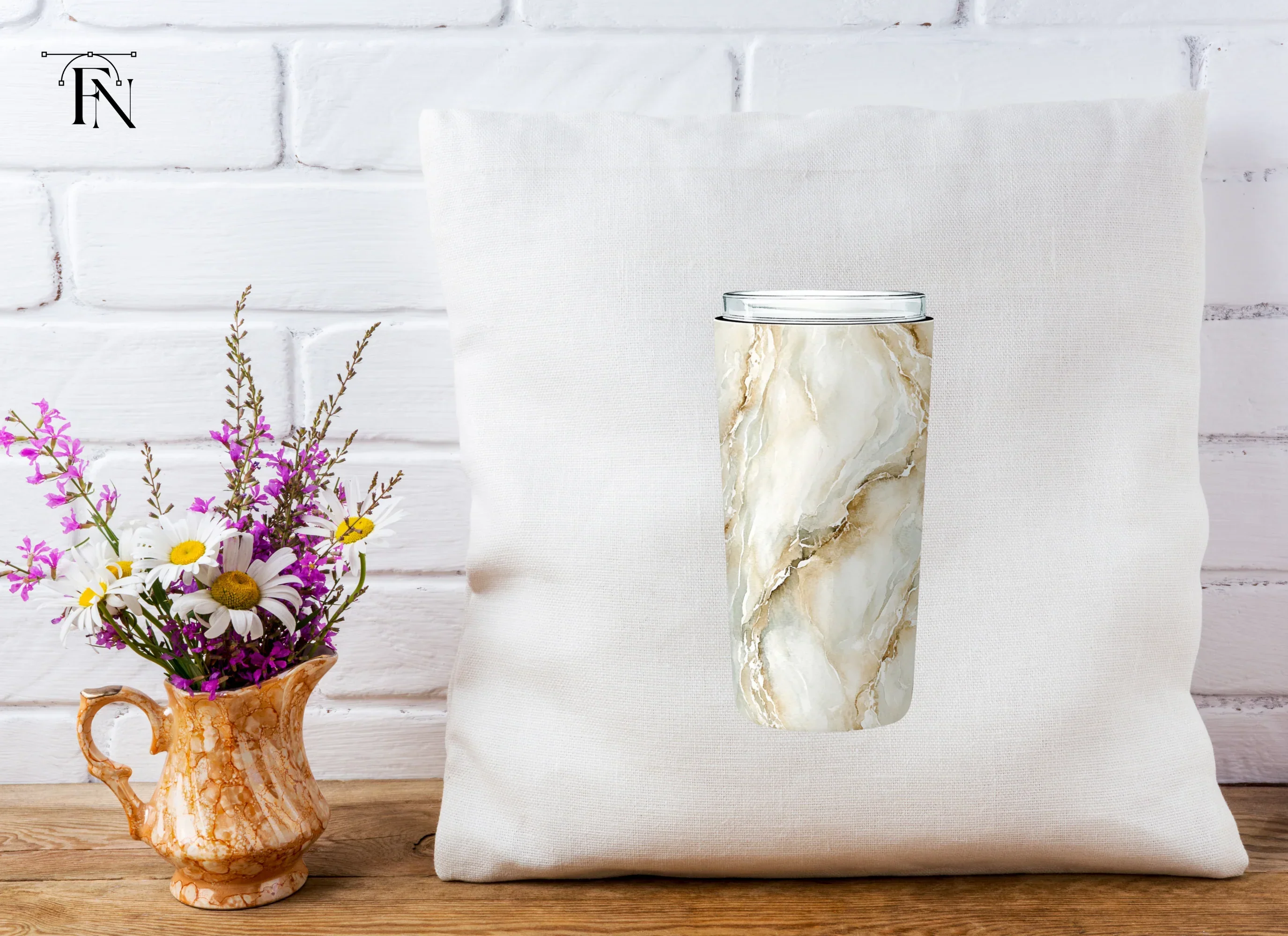 Gold Vein Marble Tumbler Clipart Bundle - Image 4