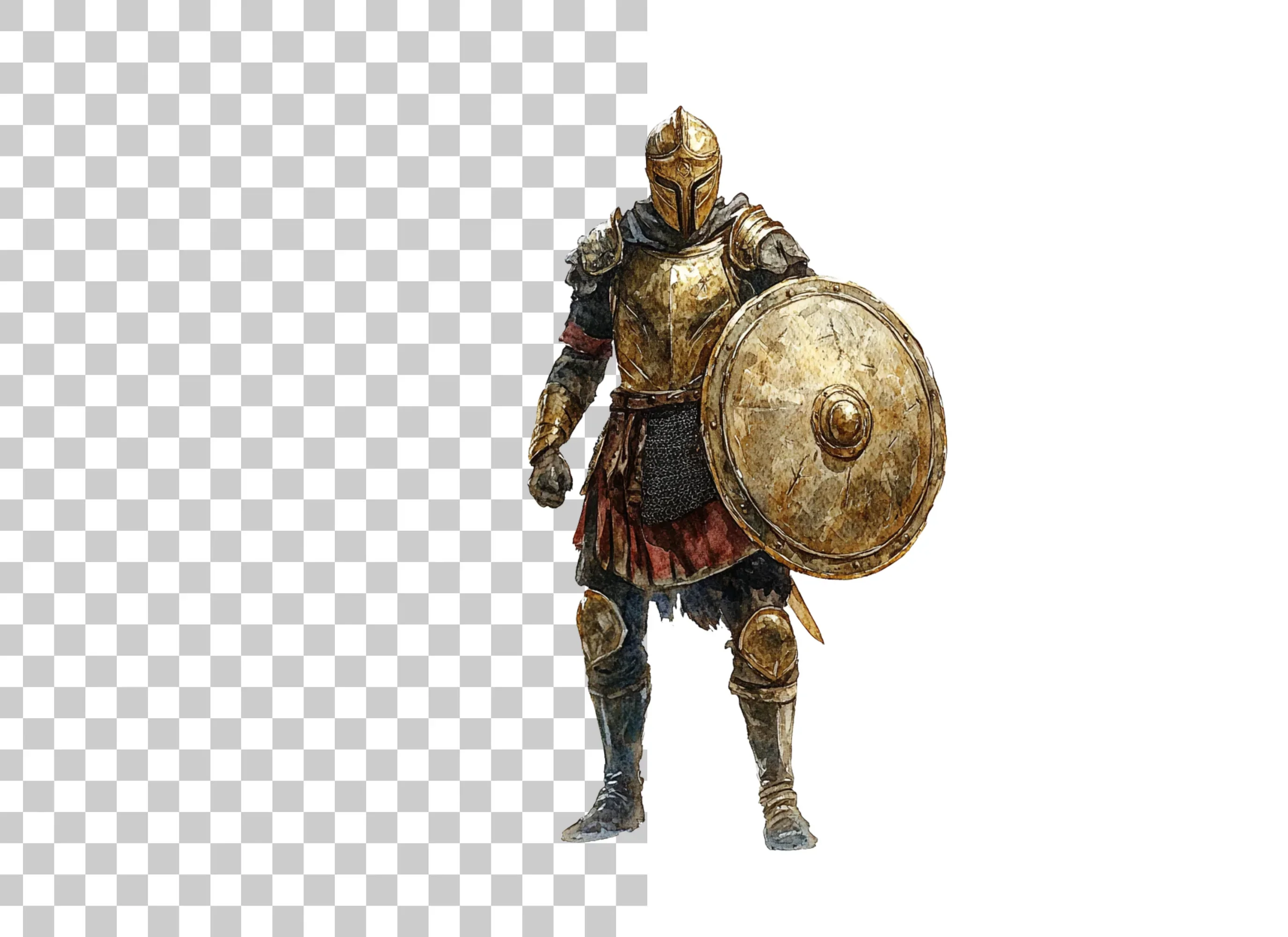 Golden Armored Knight Clipart Bundle - Image 3