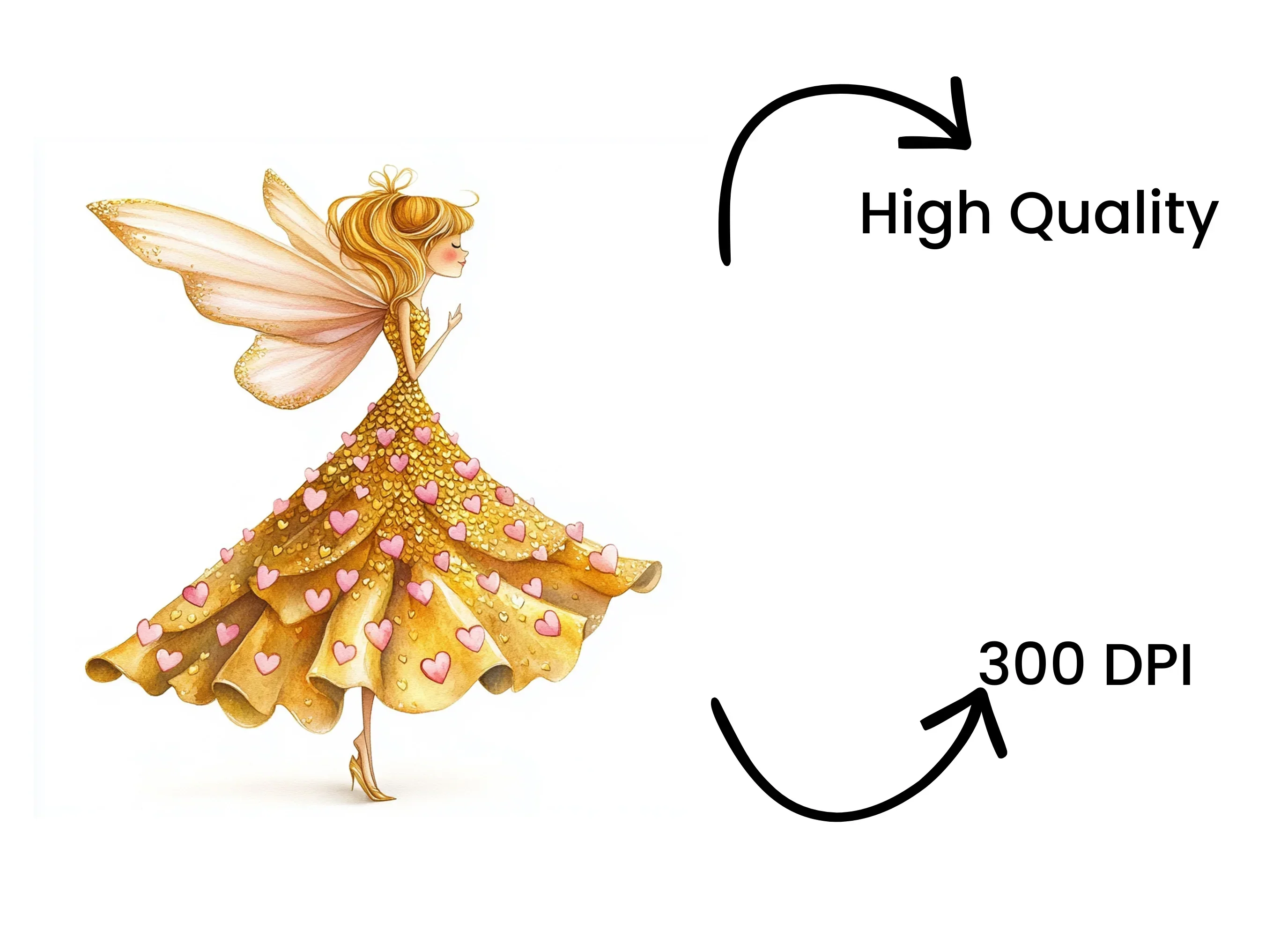 Golden Fairy Clipart Bundle - Image 4