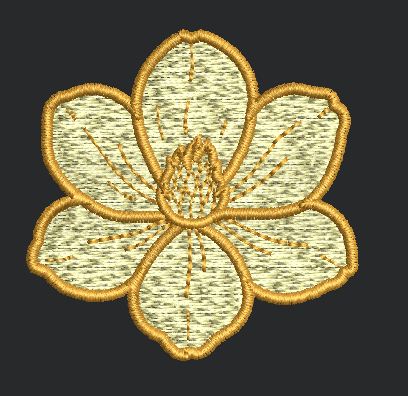 Golden Flower Embroidery Design