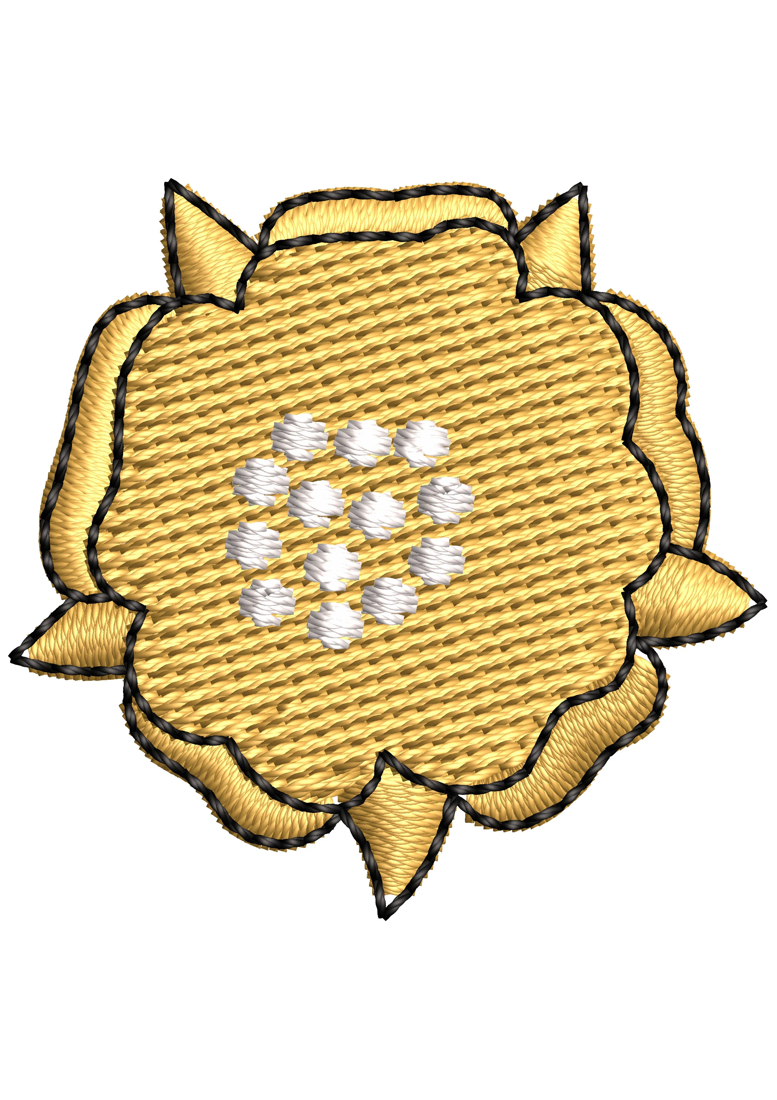Golden Flower Embroidery Design
