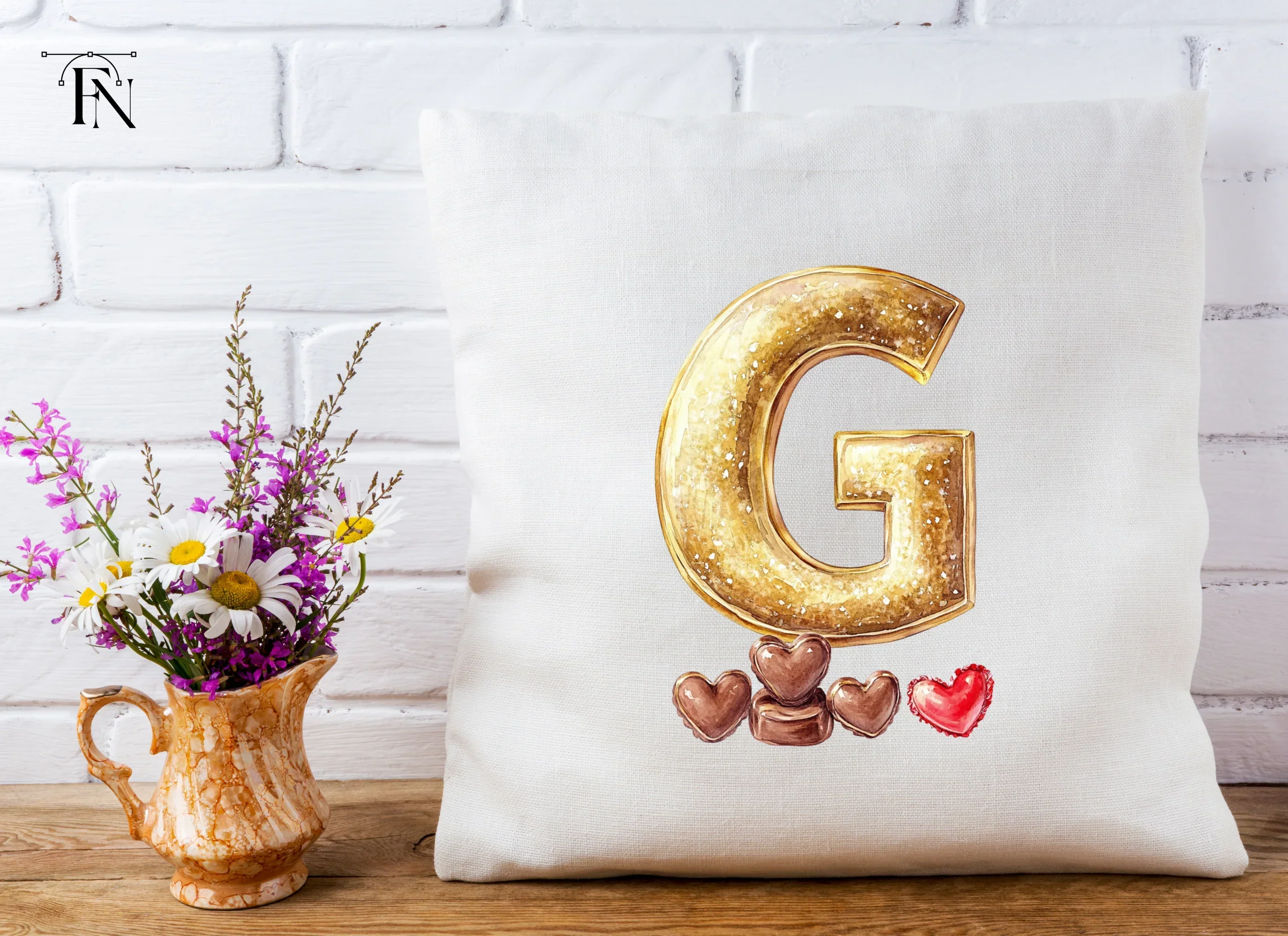 Golden Glitter Letter with Chocolates Clipart Bundle - Image 5