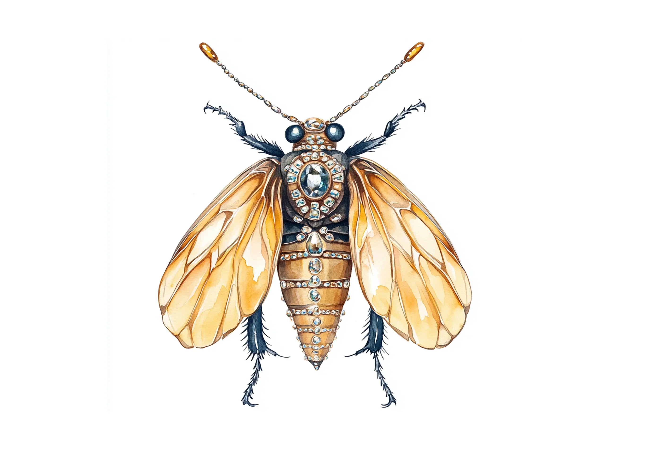 Golden Jeweled Wasp Clipart Bundle - Image 3
