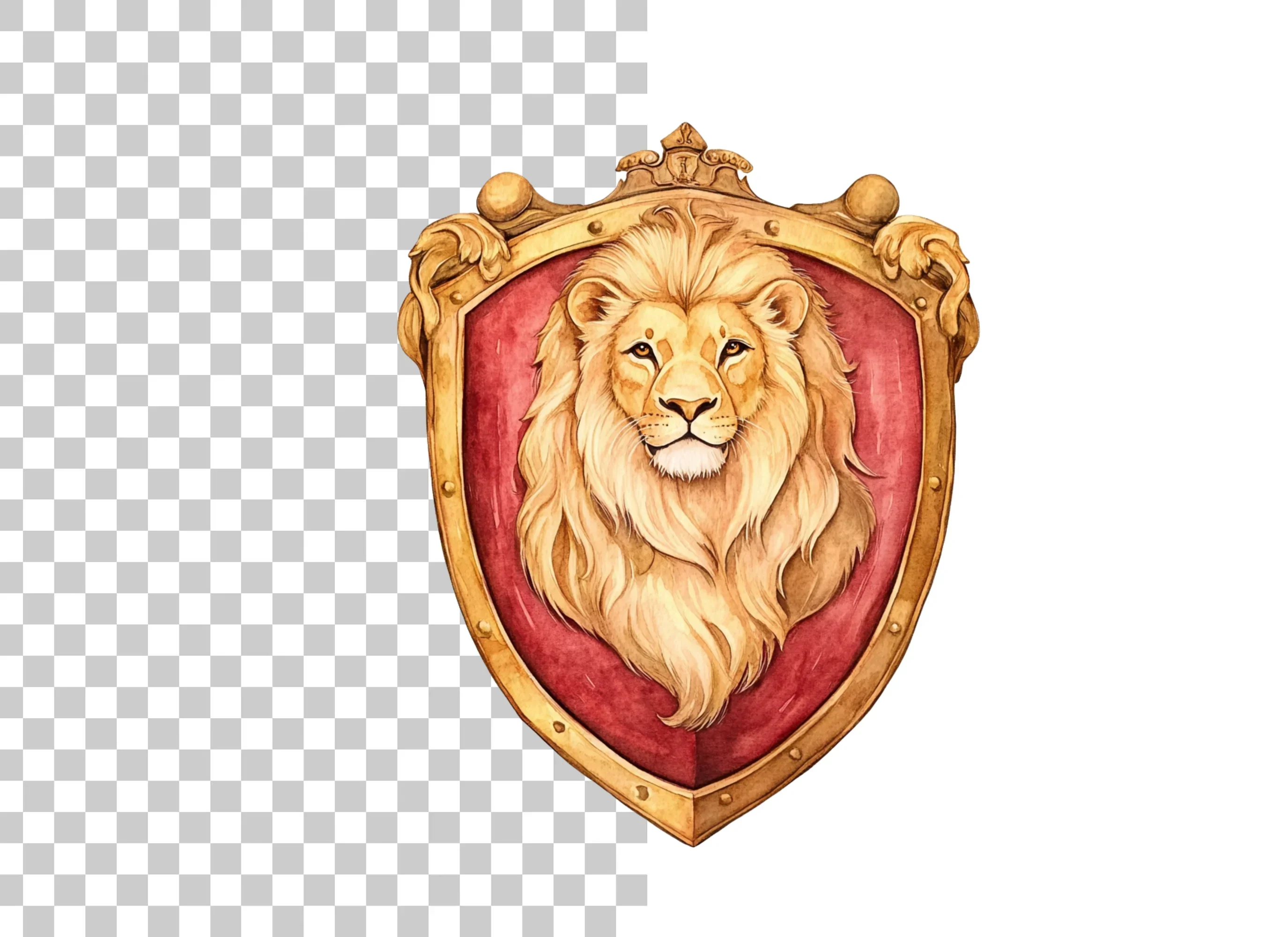 Golden Lion Crests Clipart Bundle - Image 2