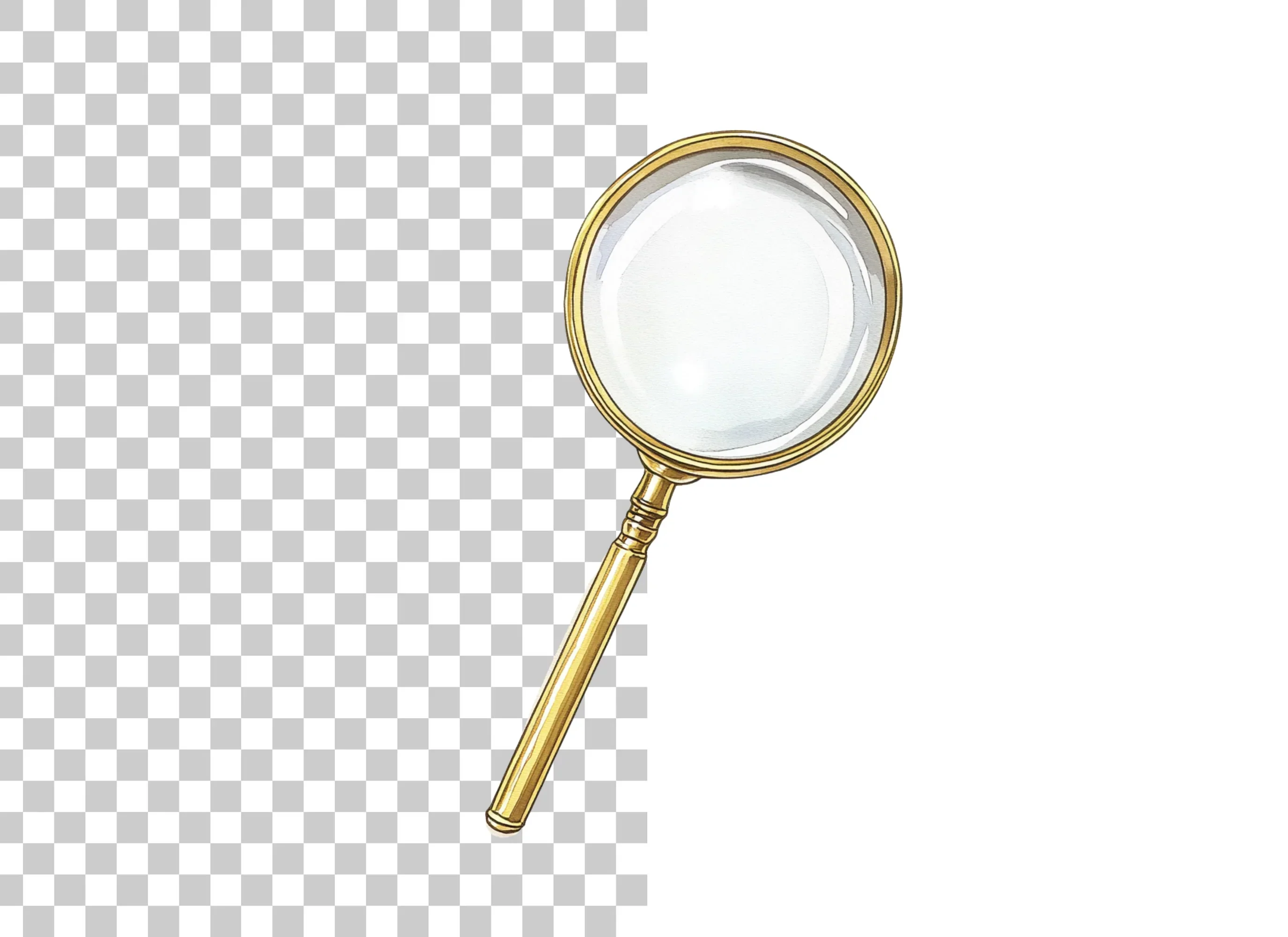 Golden Magnifying Glass Clipart Bundle - Image 6