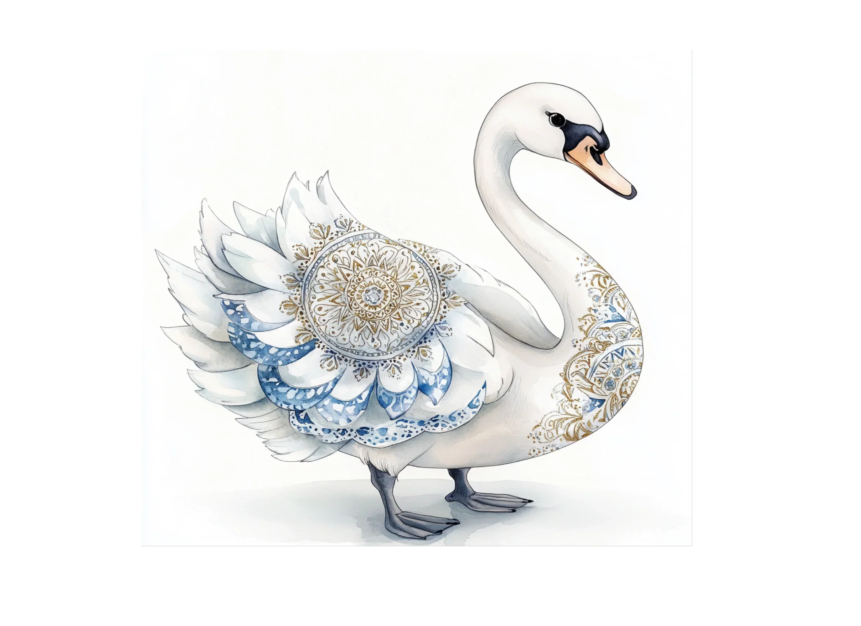 Golden Mandala Swan Clipart Bundle - Image 2