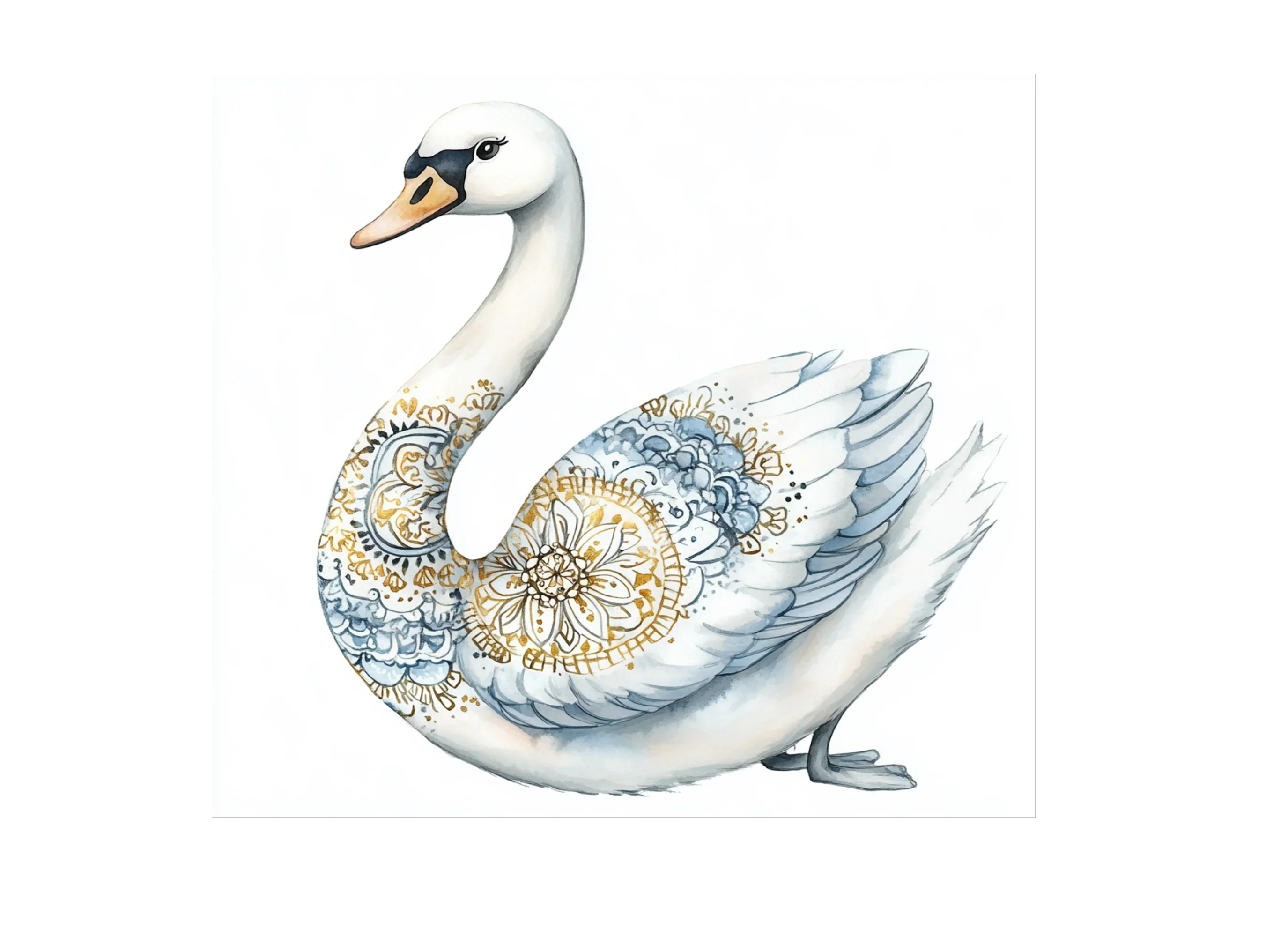 Golden Mandala Swan Clipart Bundle - Image 3