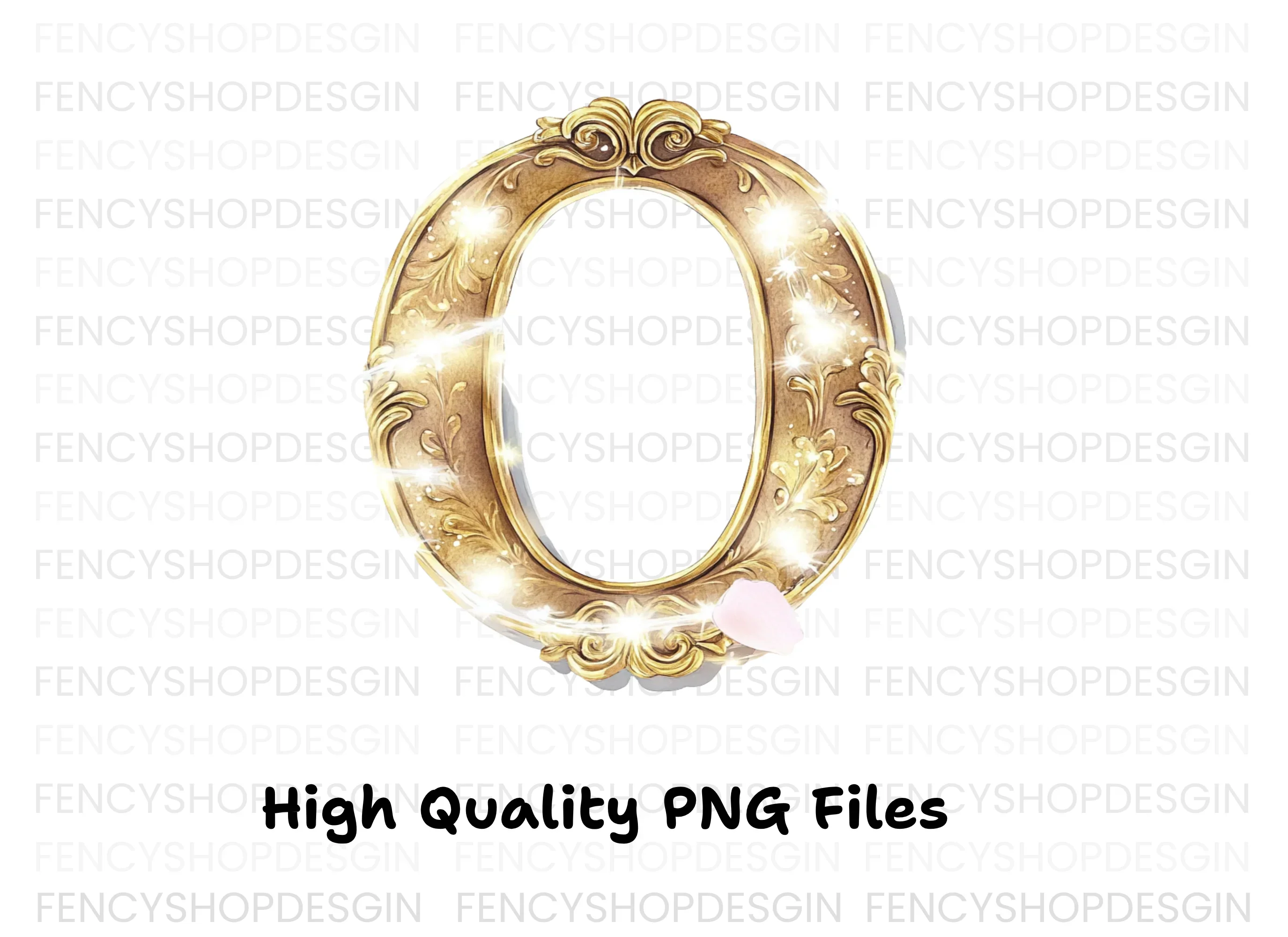 Golden Ornate Number Clipart Bundle - Image 2