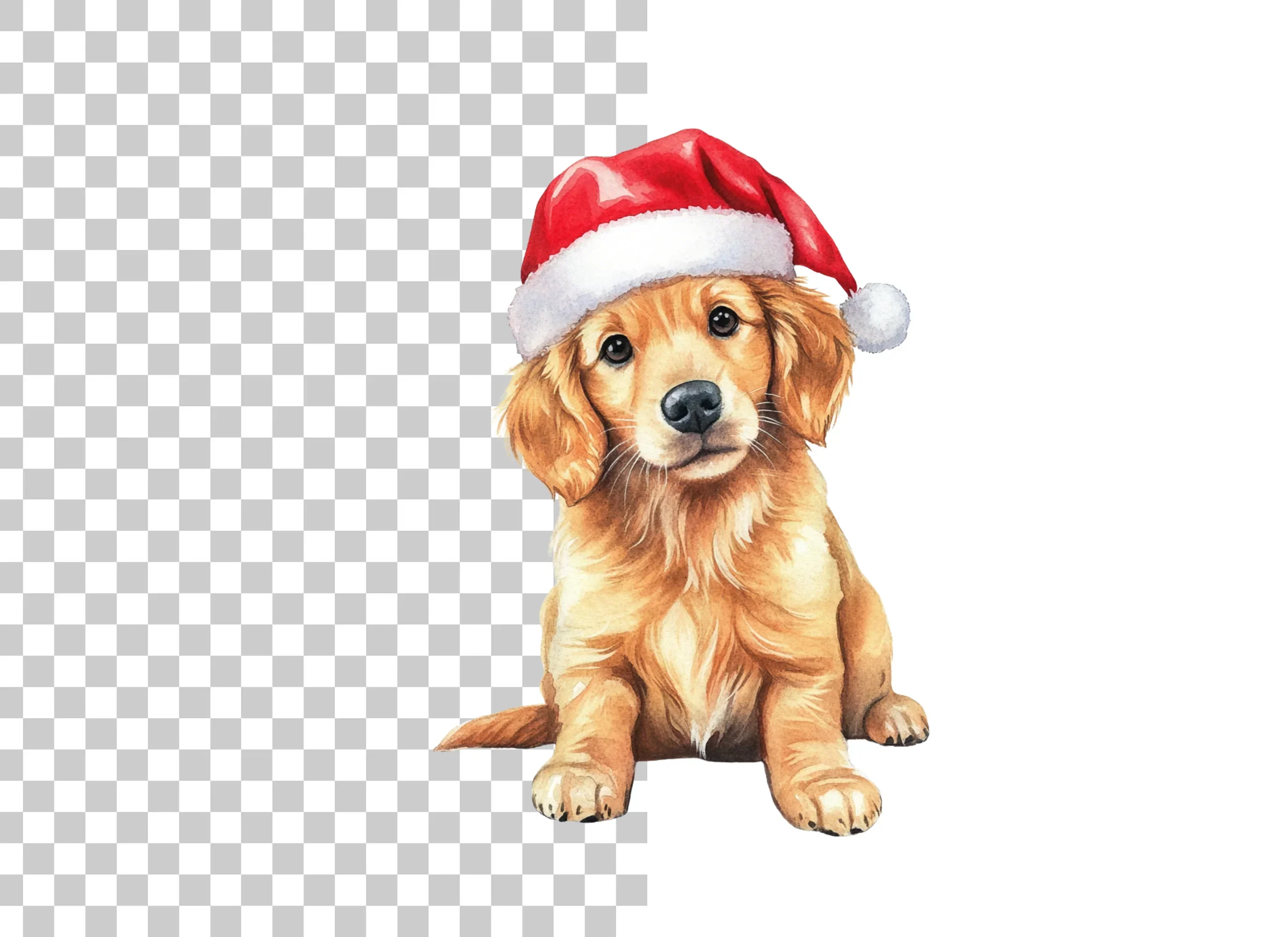 Golden Retriever Puppy Christmas Clipart Bundle - Image 2