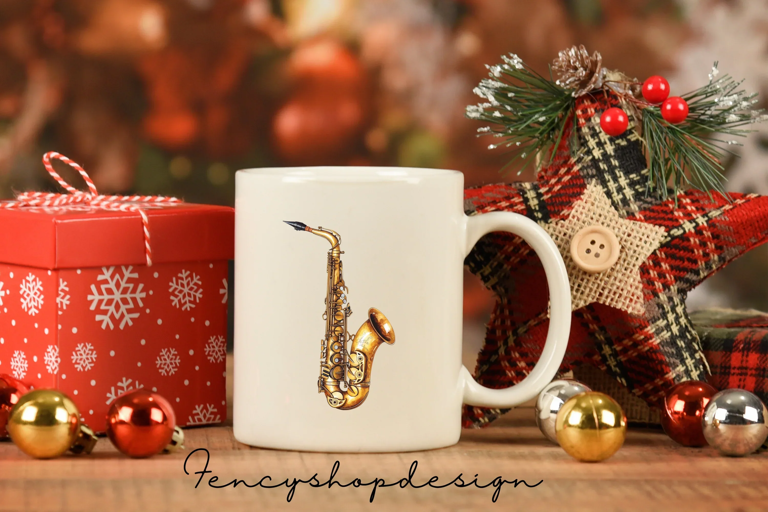 Golden Saxophone Musical Instrument Clipart Bundle - Image 7