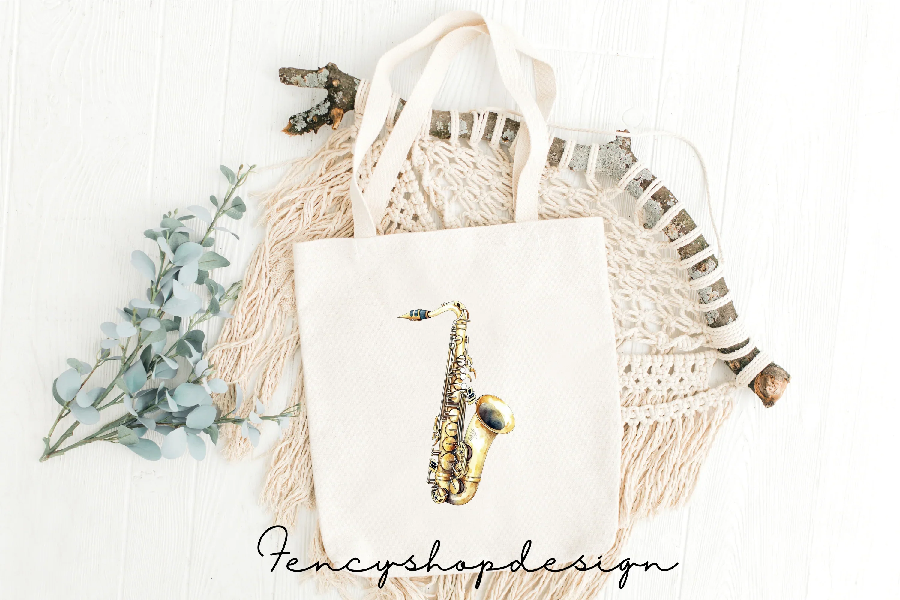 Golden Saxophone Musical Instrument Clipart Bundle - Image 8