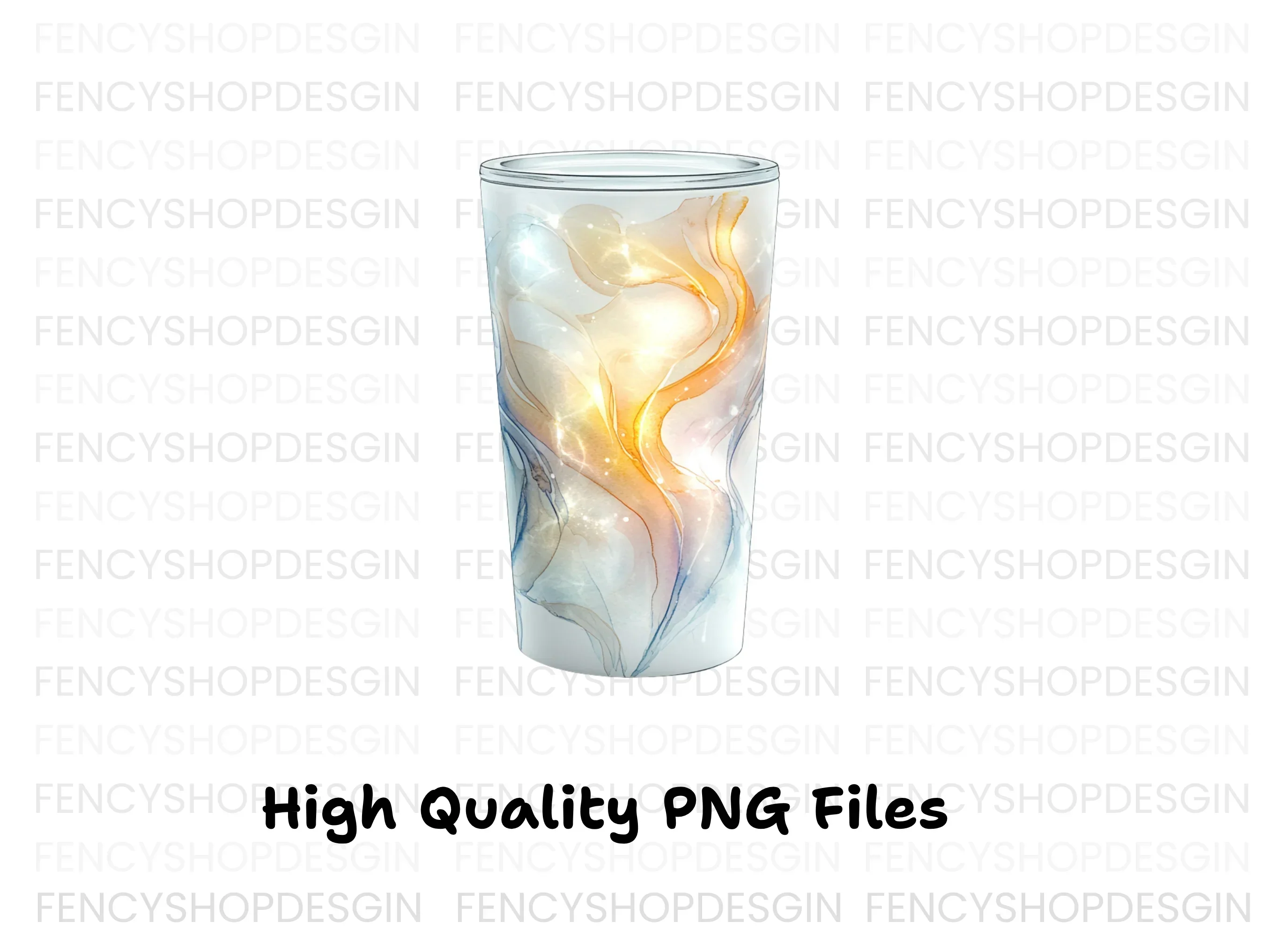 Golden Swirl Tumbler with Sparkles Clipart Bundle - Image 2