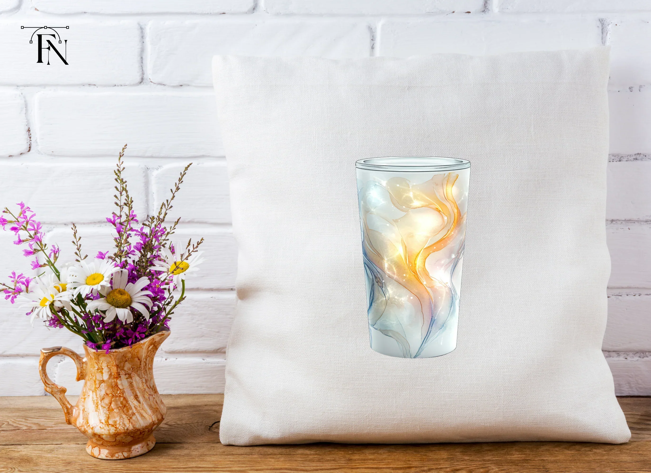 Golden Swirl Tumbler with Sparkles Clipart Bundle - Image 5