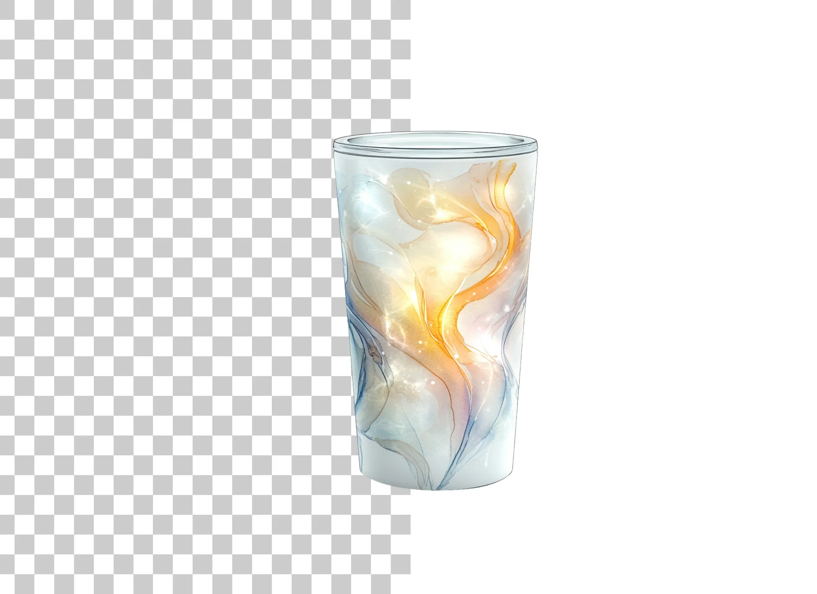Golden Swirl Tumbler with Sparkles Clipart Bundle - Image 6