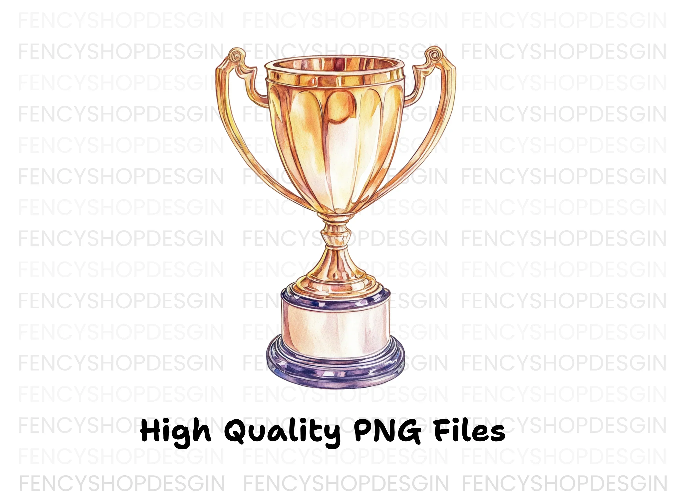 Golden Trophy Clipart Bundle - Image 2
