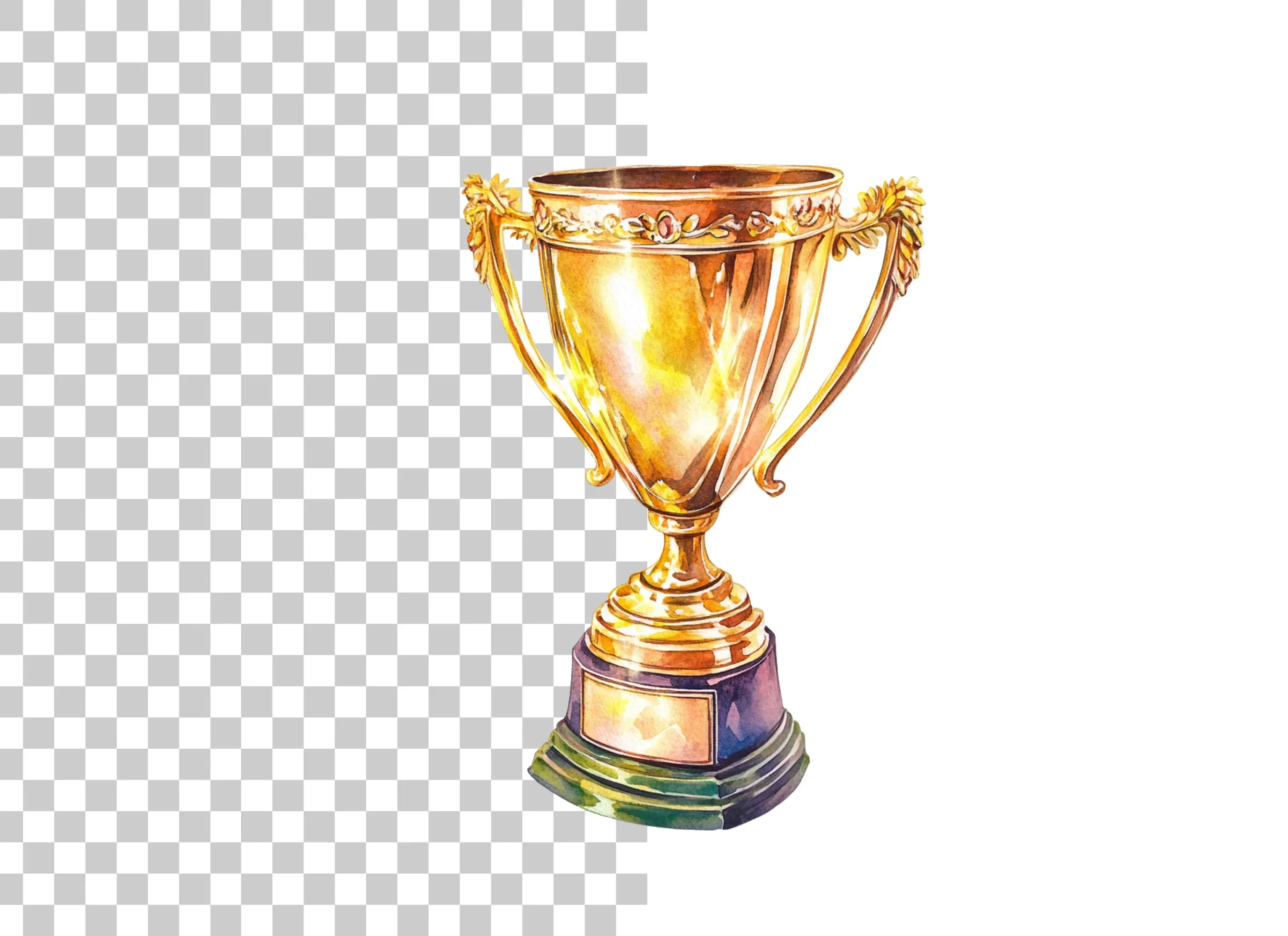 Golden Trophy Clipart Bundle - Image 3