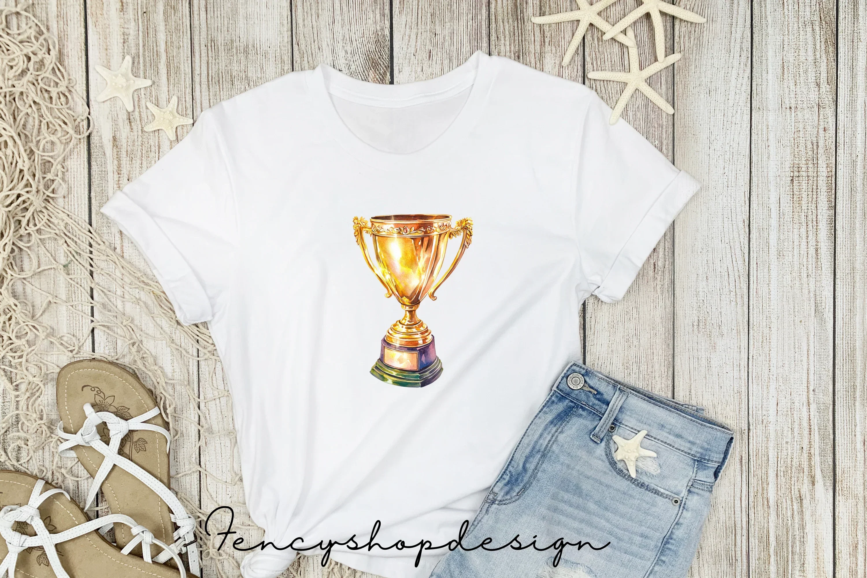 Golden Trophy Clipart Bundle - Image 5