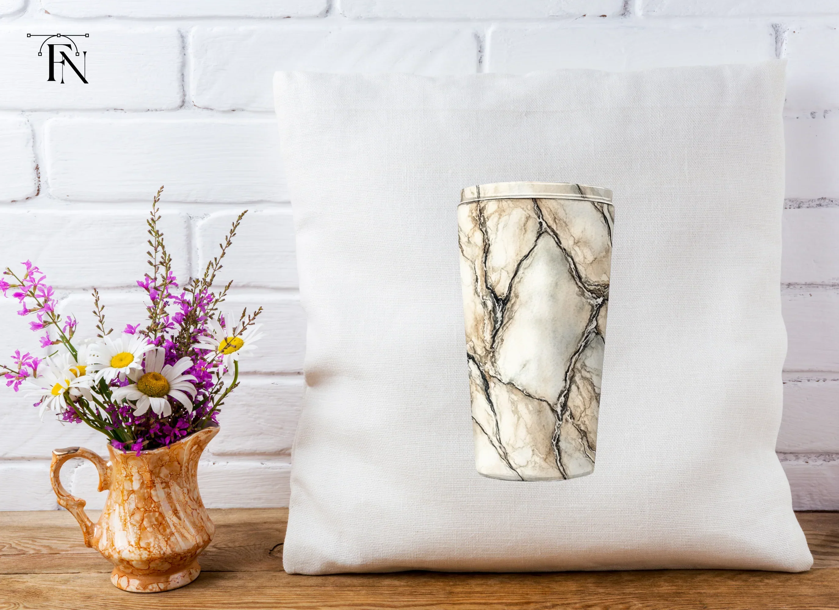 Golden Vein Marble Tumbler Clipart Bundle - Image 5